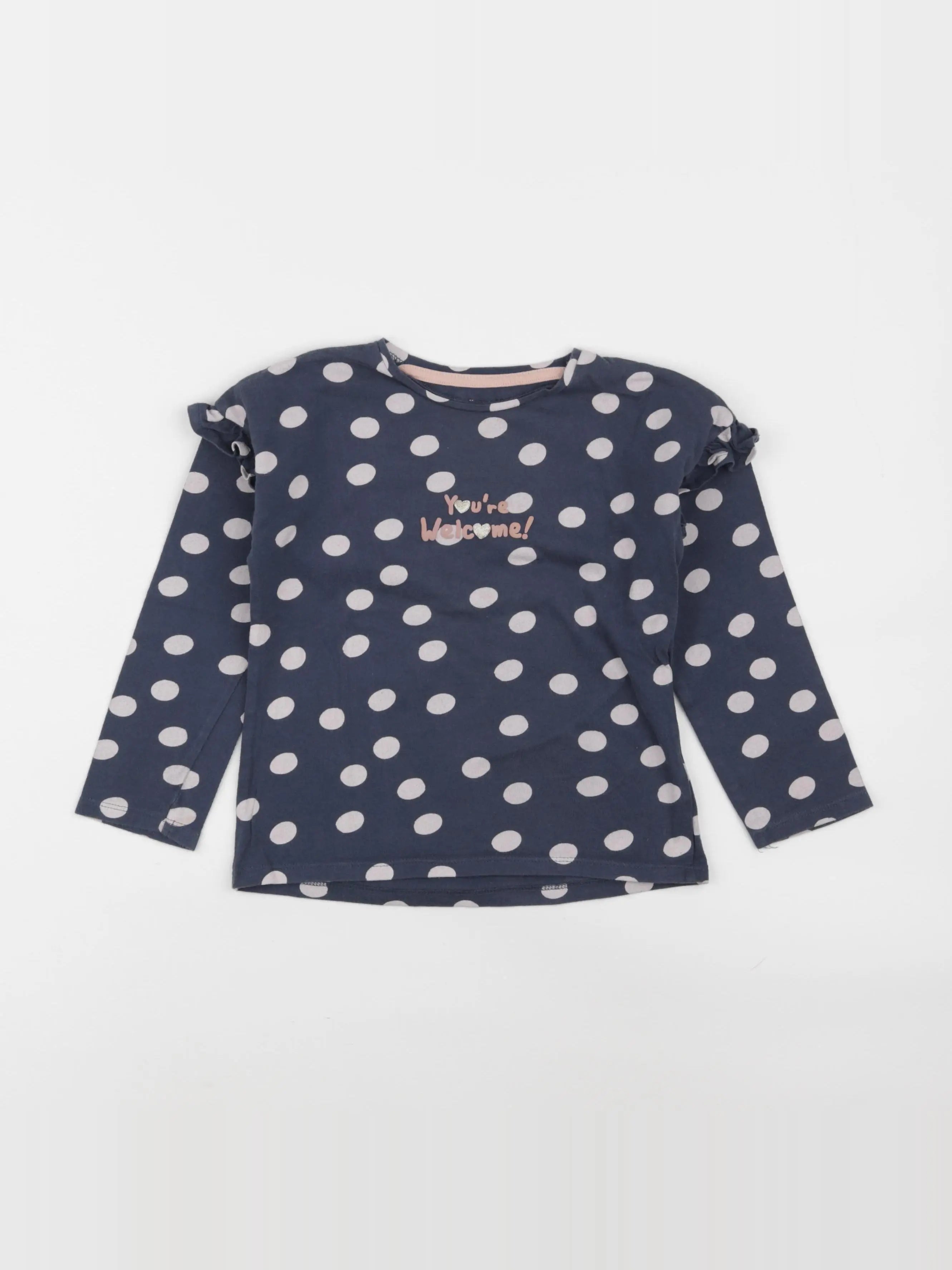 Vertbaudet - tee-shirt bleu, rose - 5 ans
