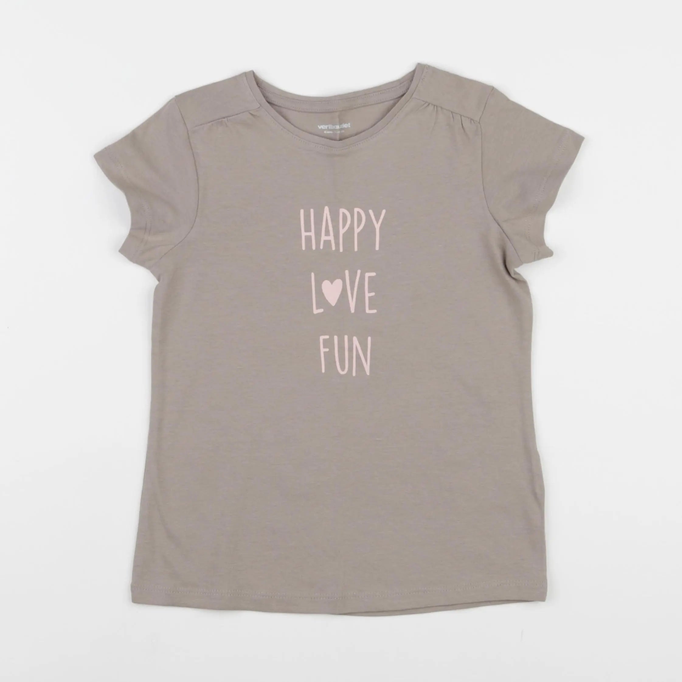 Vertbaudet - tee-shirt taupe - 6 ans