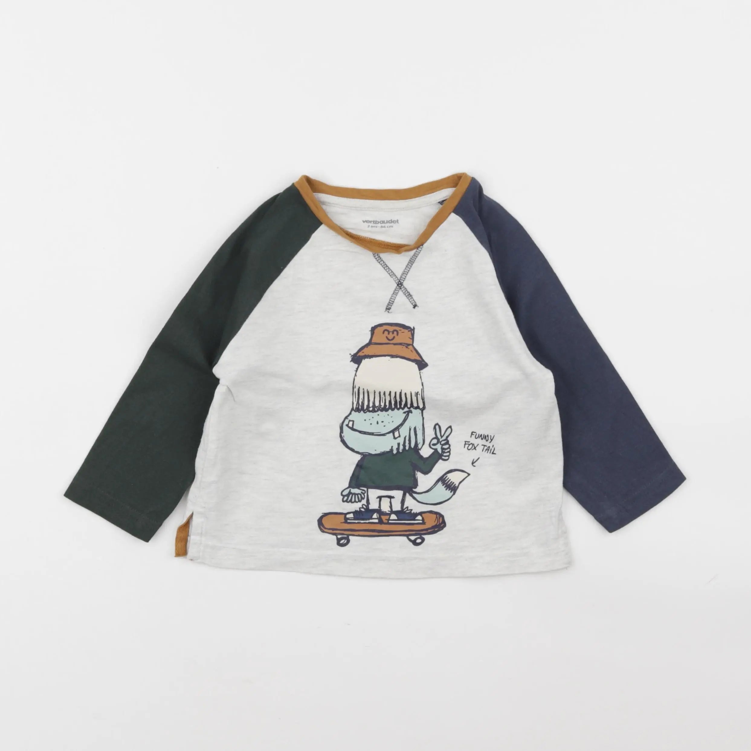 Vertbaudet - tee-shirt gris - 2 ans