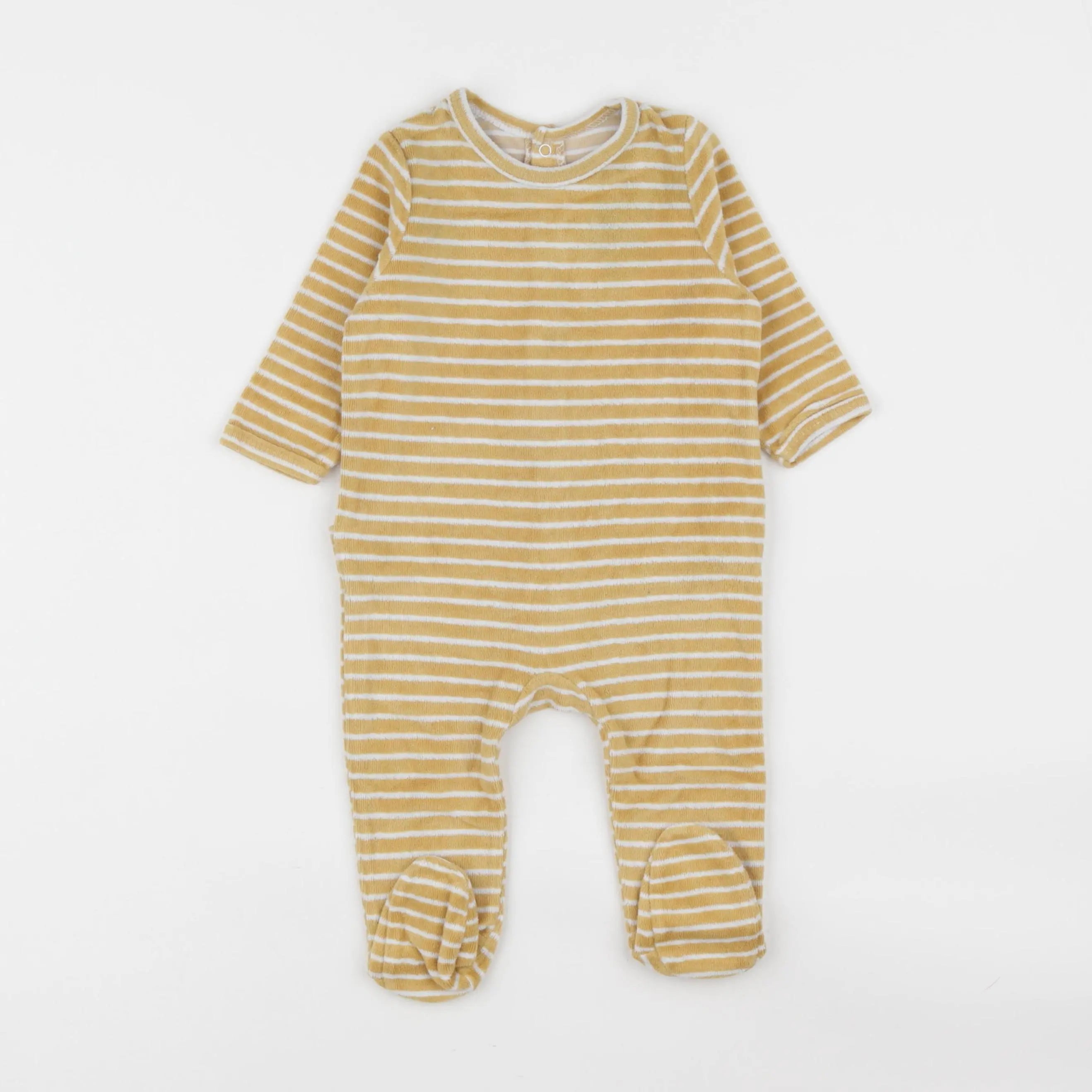 Vertbaudet - pyjama velours jaune - 6 mois