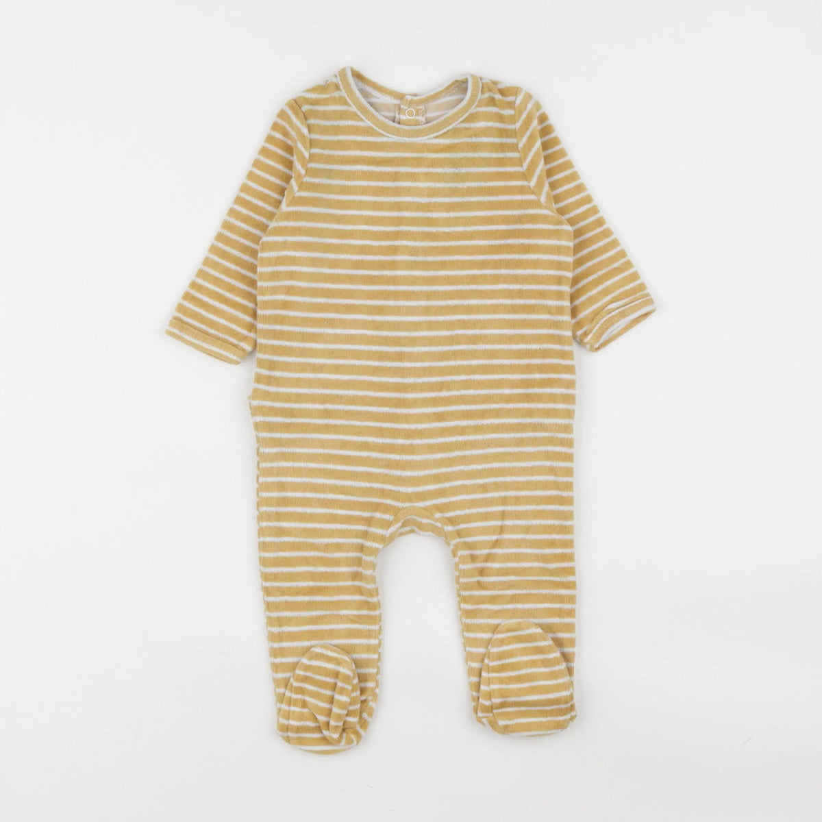 Vertbaudet - pyjama velours jaune - 6 mois