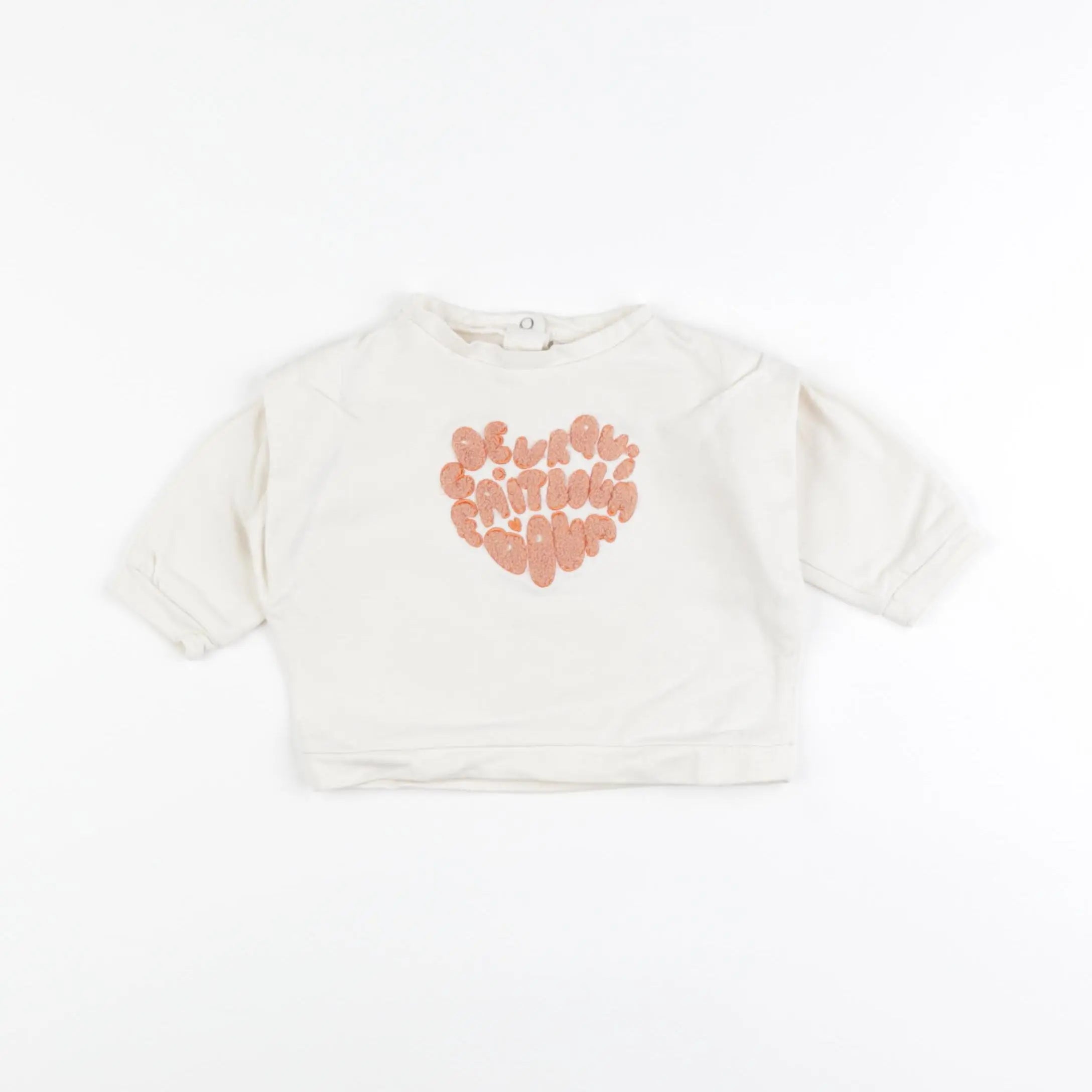 Vertbaudet - sweat beige - 6 mois