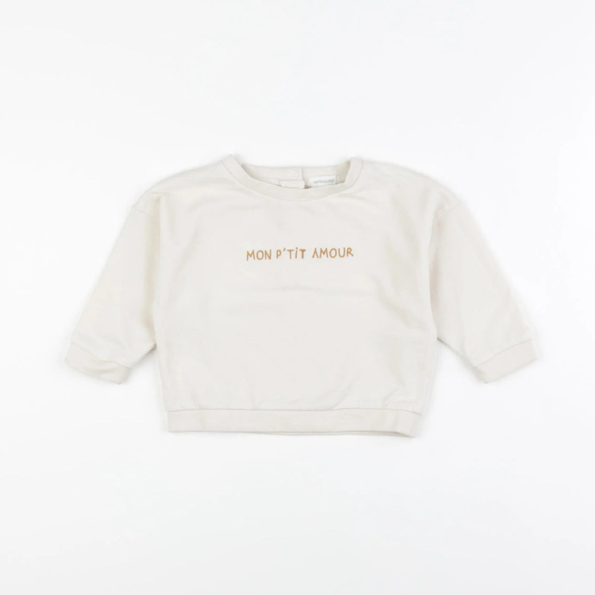 Vertbaudet - sweat beige - 9 mois