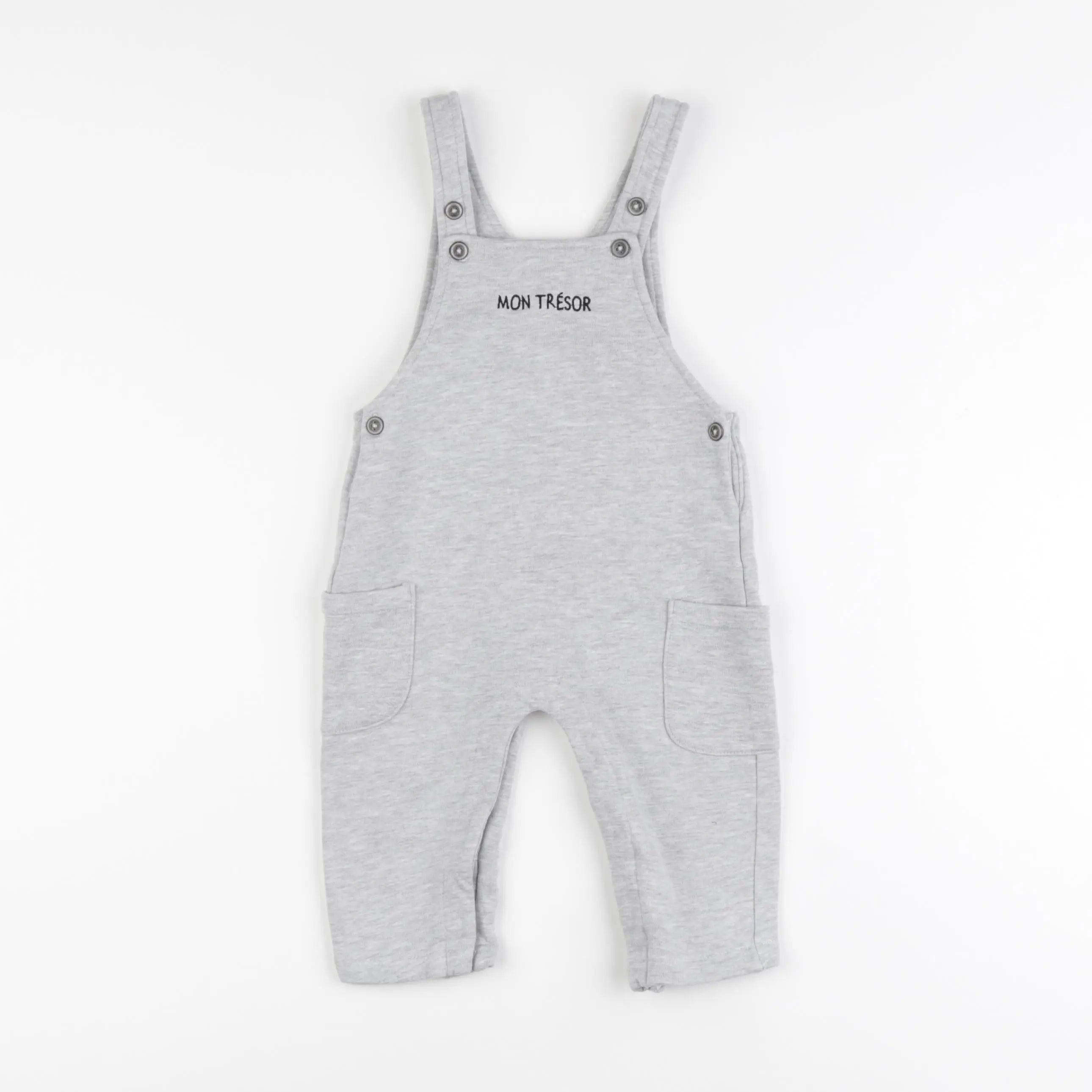 Vertbaudet - salopette gris - 12 mois