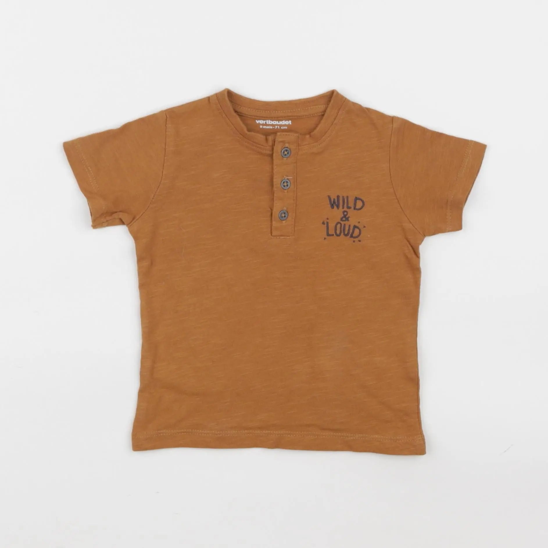 Vertbaudet - tee-shirt marron - 9 mois