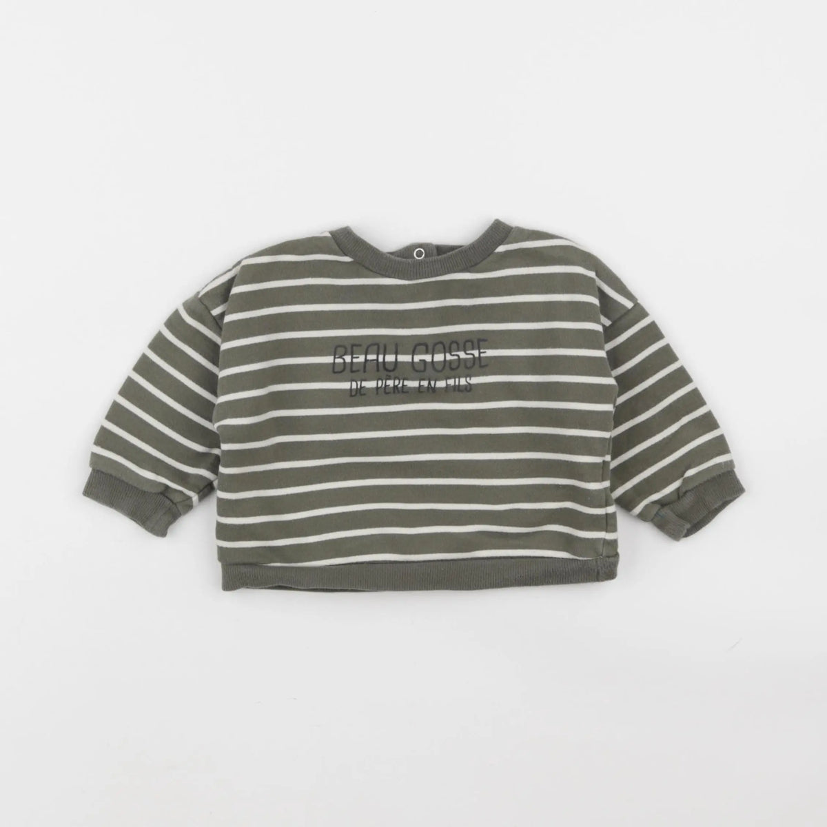 Vertbaudet - sweat vert - 9 mois