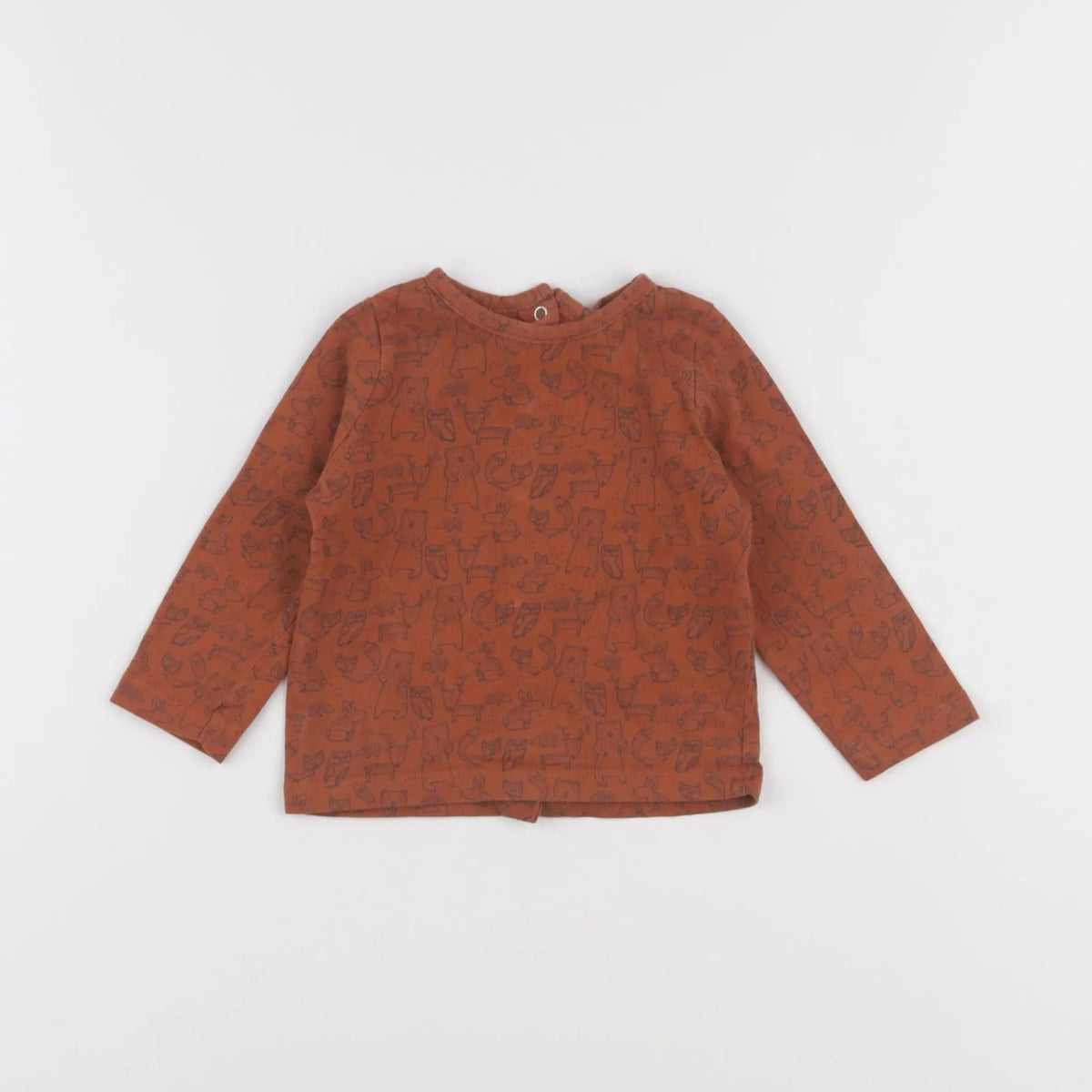 Vertbaudet - tee-shirt marron - 6 mois