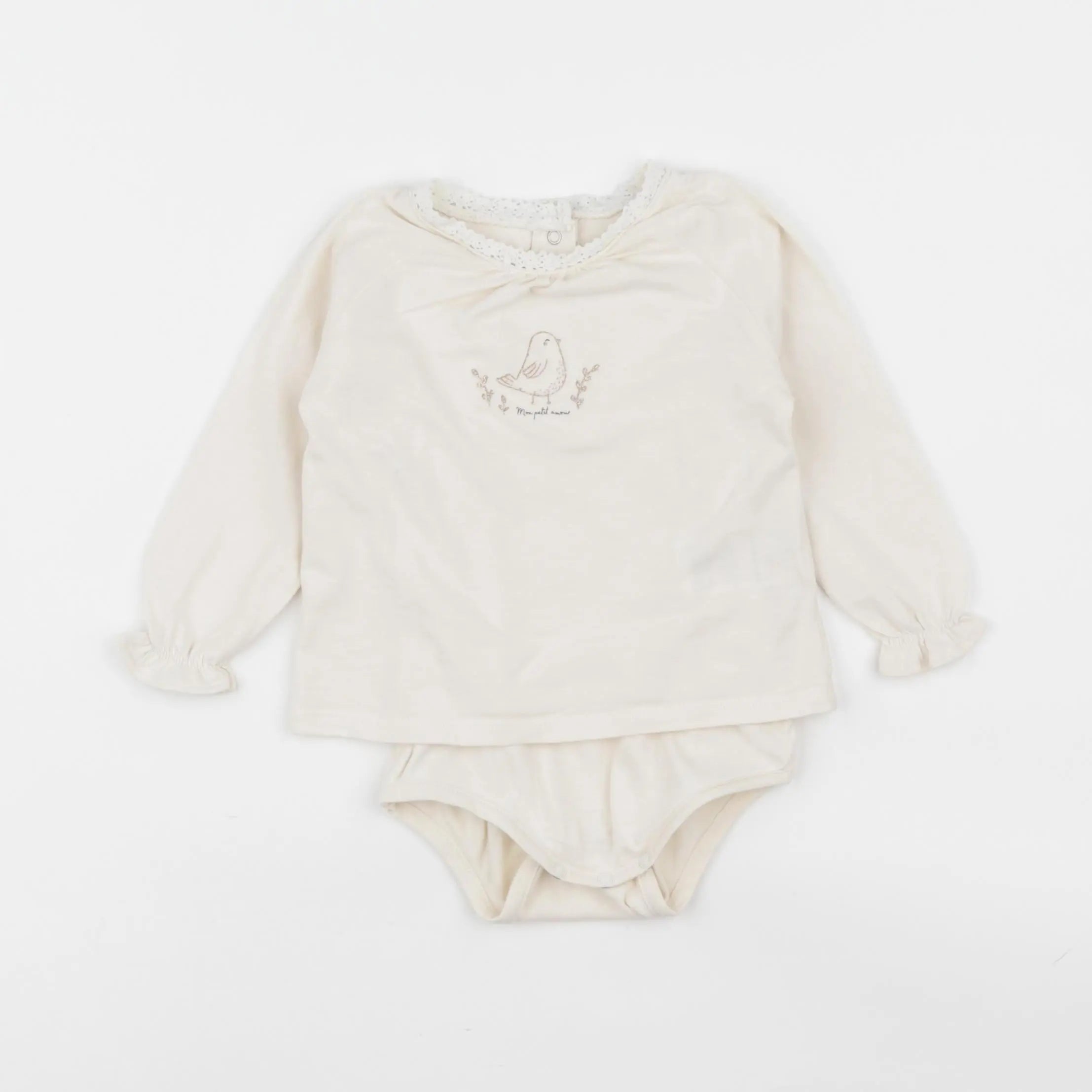 Vertbaudet - body tee-shirt blanc - 9 mois