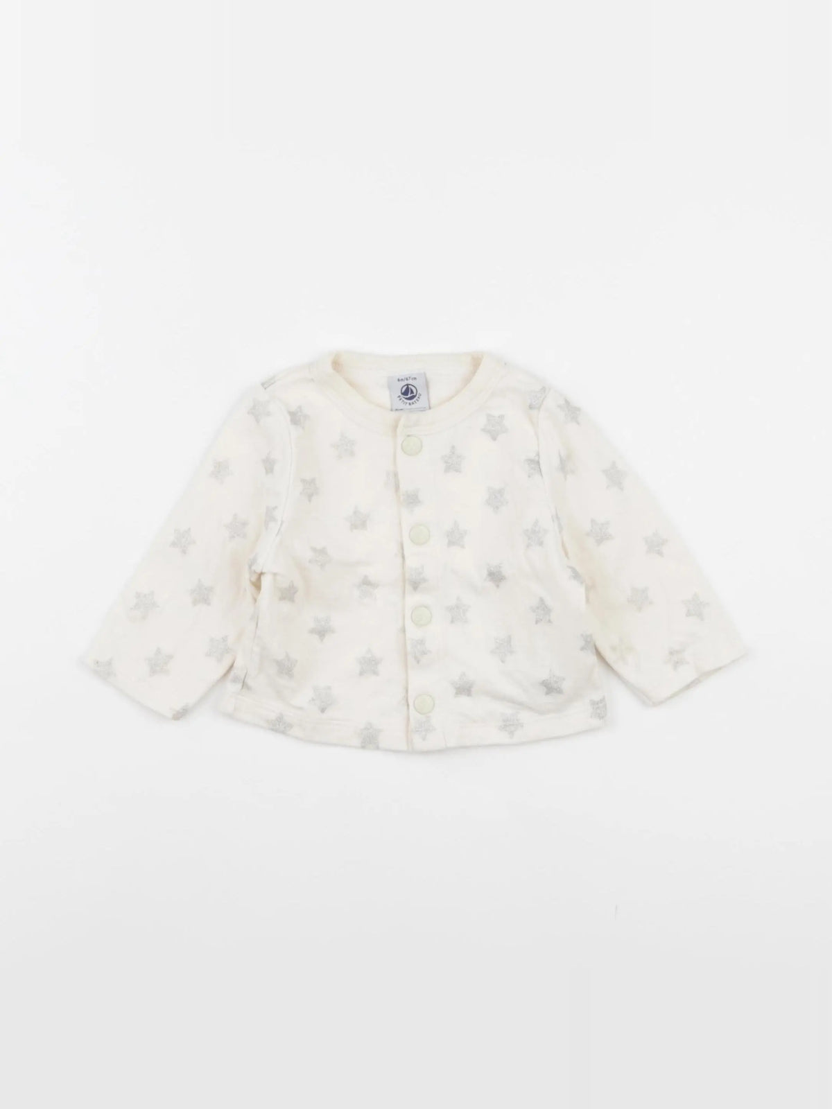 Petit Bateau - sweat argent, beige - 6 mois