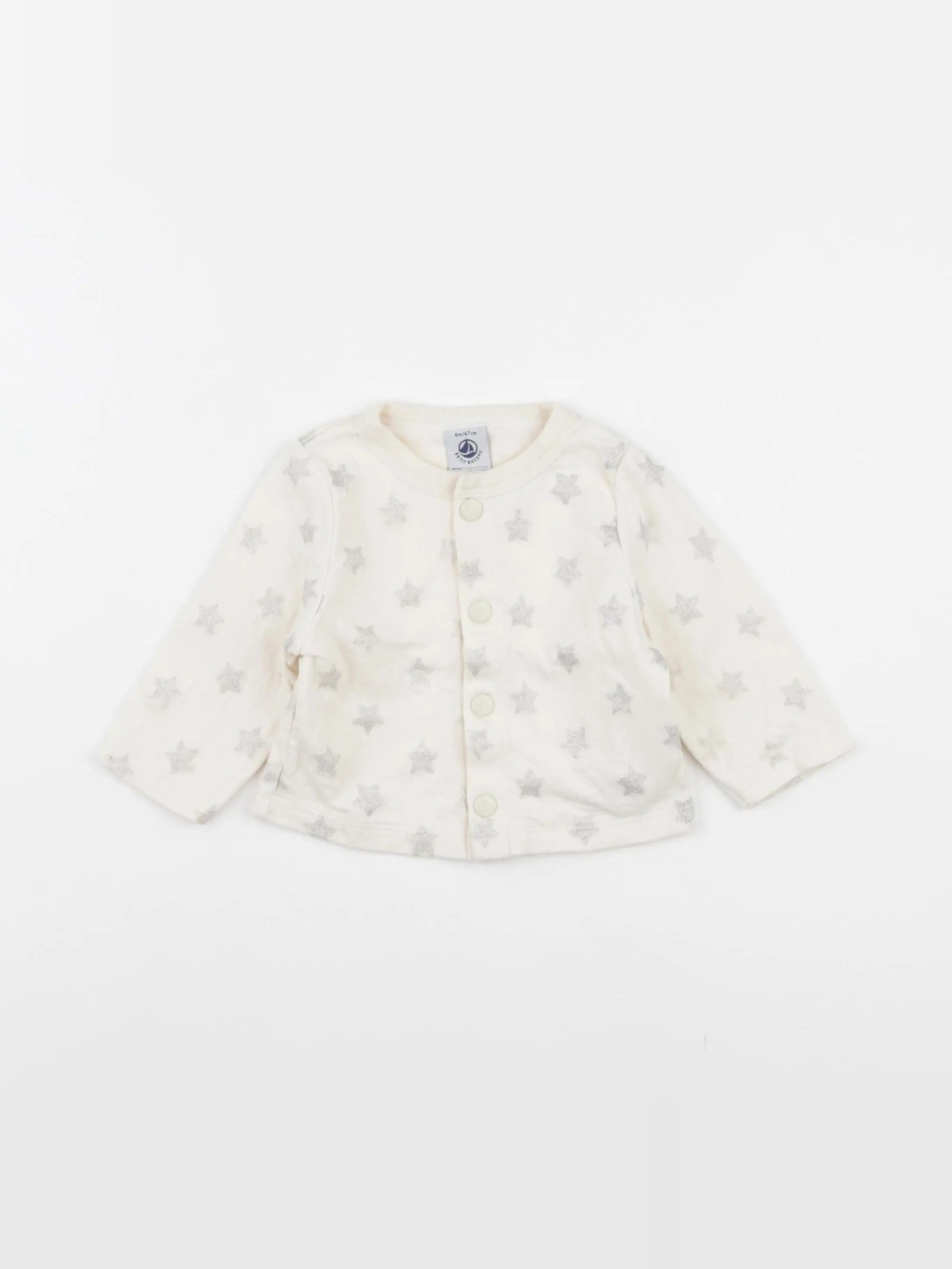 Petit Bateau - sweat argent, beige - 6 mois