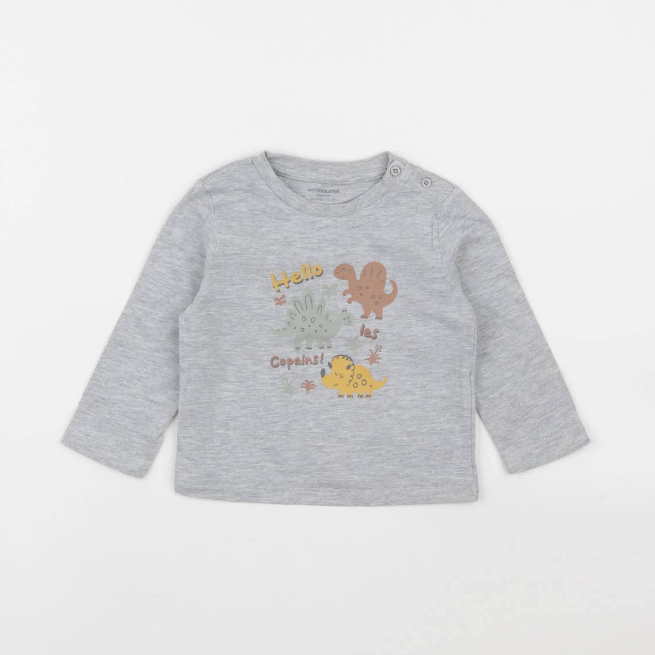 Vertbaudet - tee-shirt gris - 9 mois