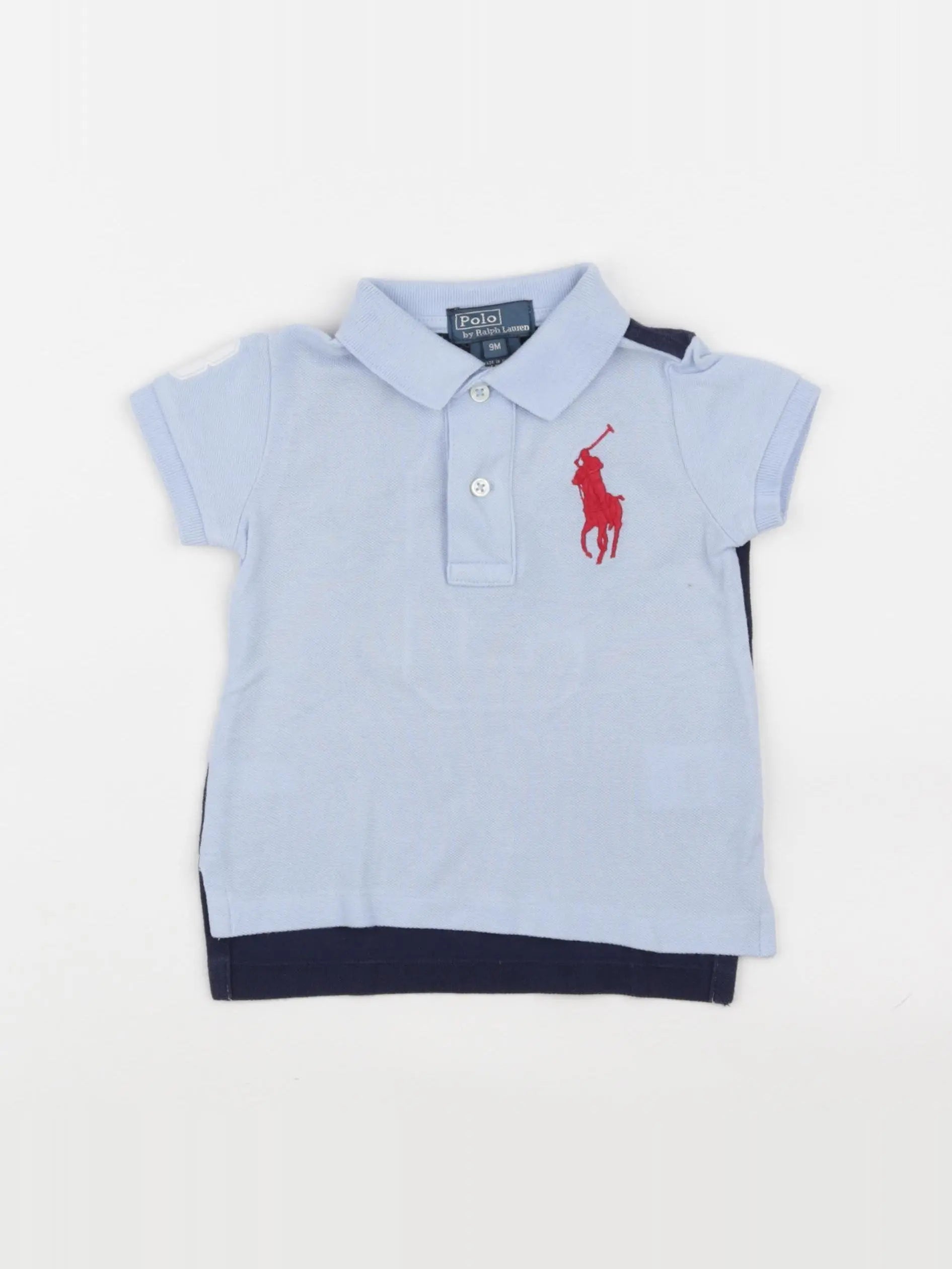 Ralph Lauren - polo imprimé au dos bleu - 9 mois