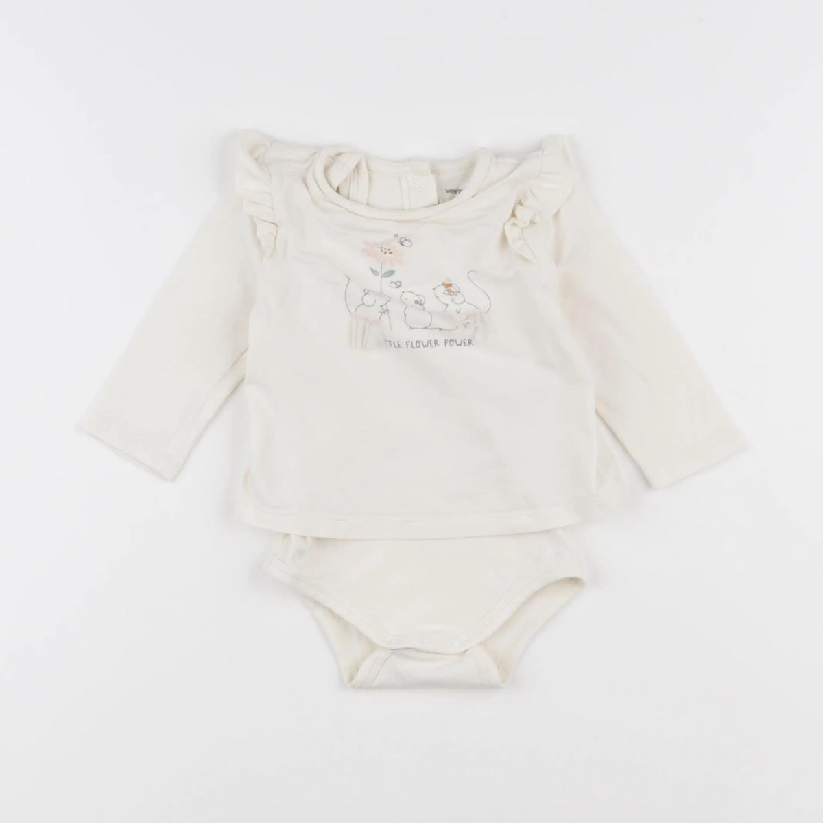 Vertbaudet - body tee-shirt blanc - 6 mois