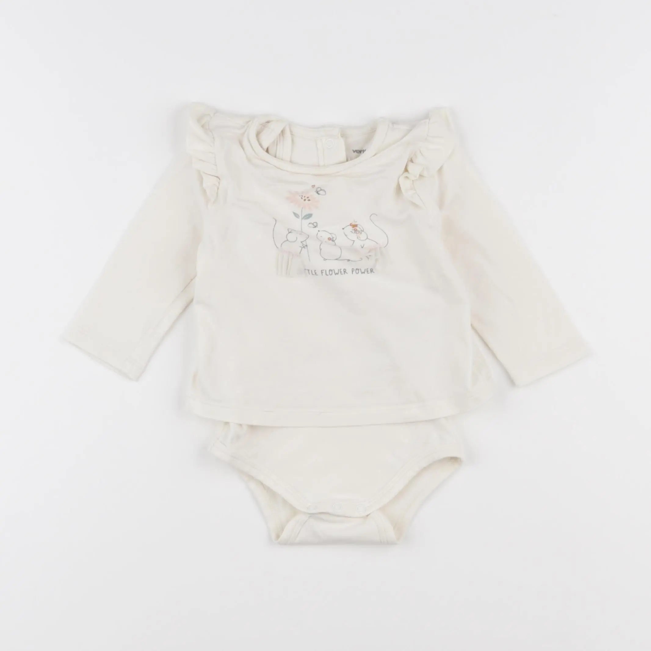 Vertbaudet - body tee-shirt blanc - 6 mois