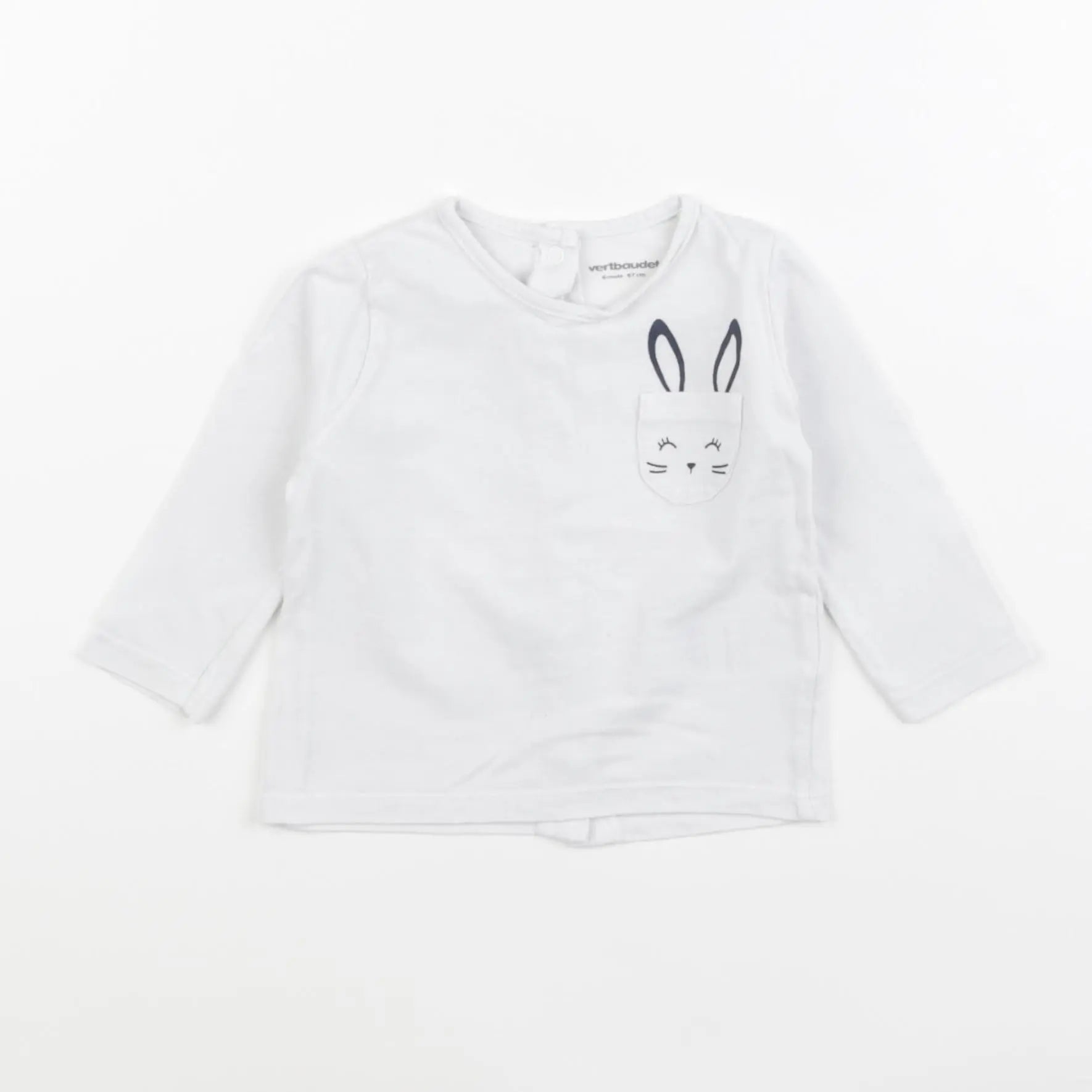 Vertbaudet - tee-shirt blanc - 6 mois