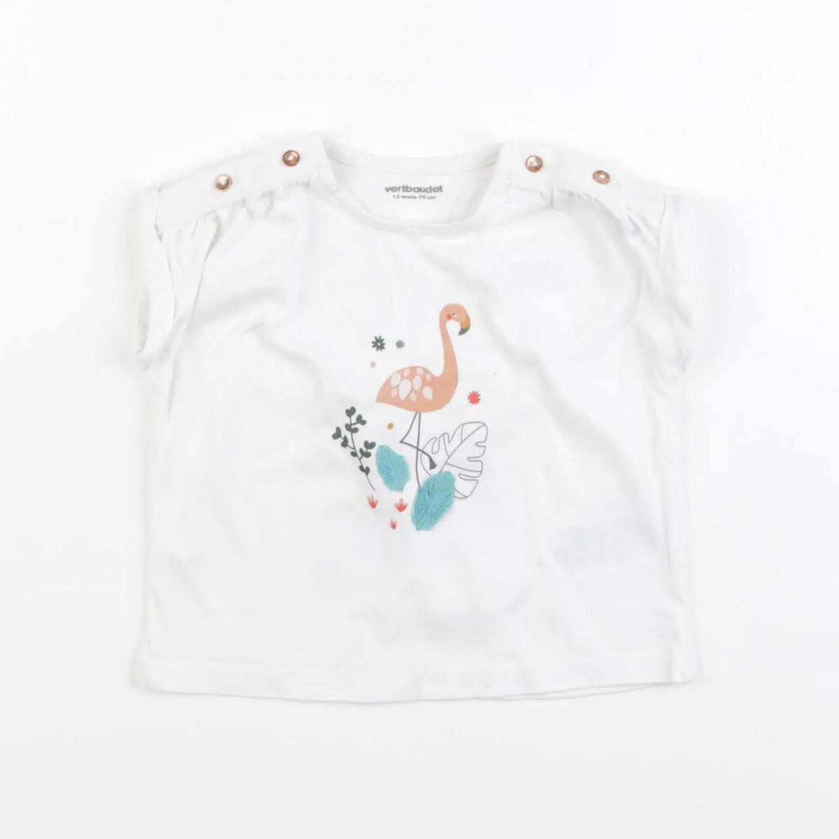 Vertbaudet - tee-shirt blanc - 12 mois