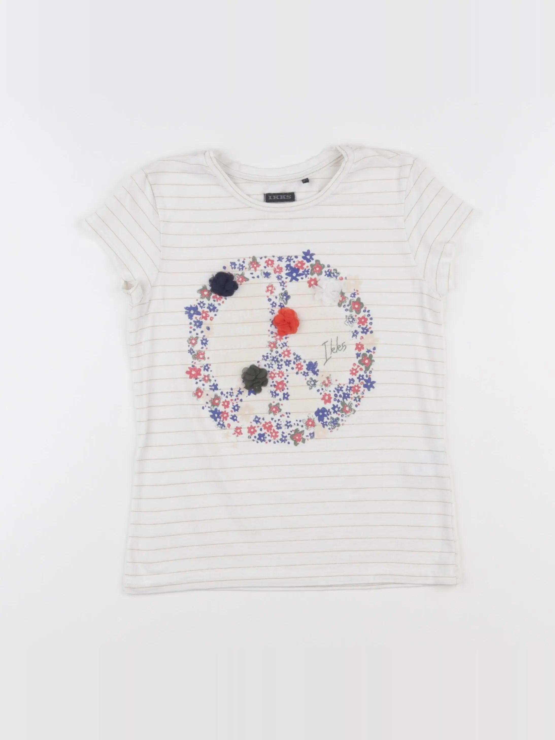 IKKS - tee-shirt blanc, or - 8 ans