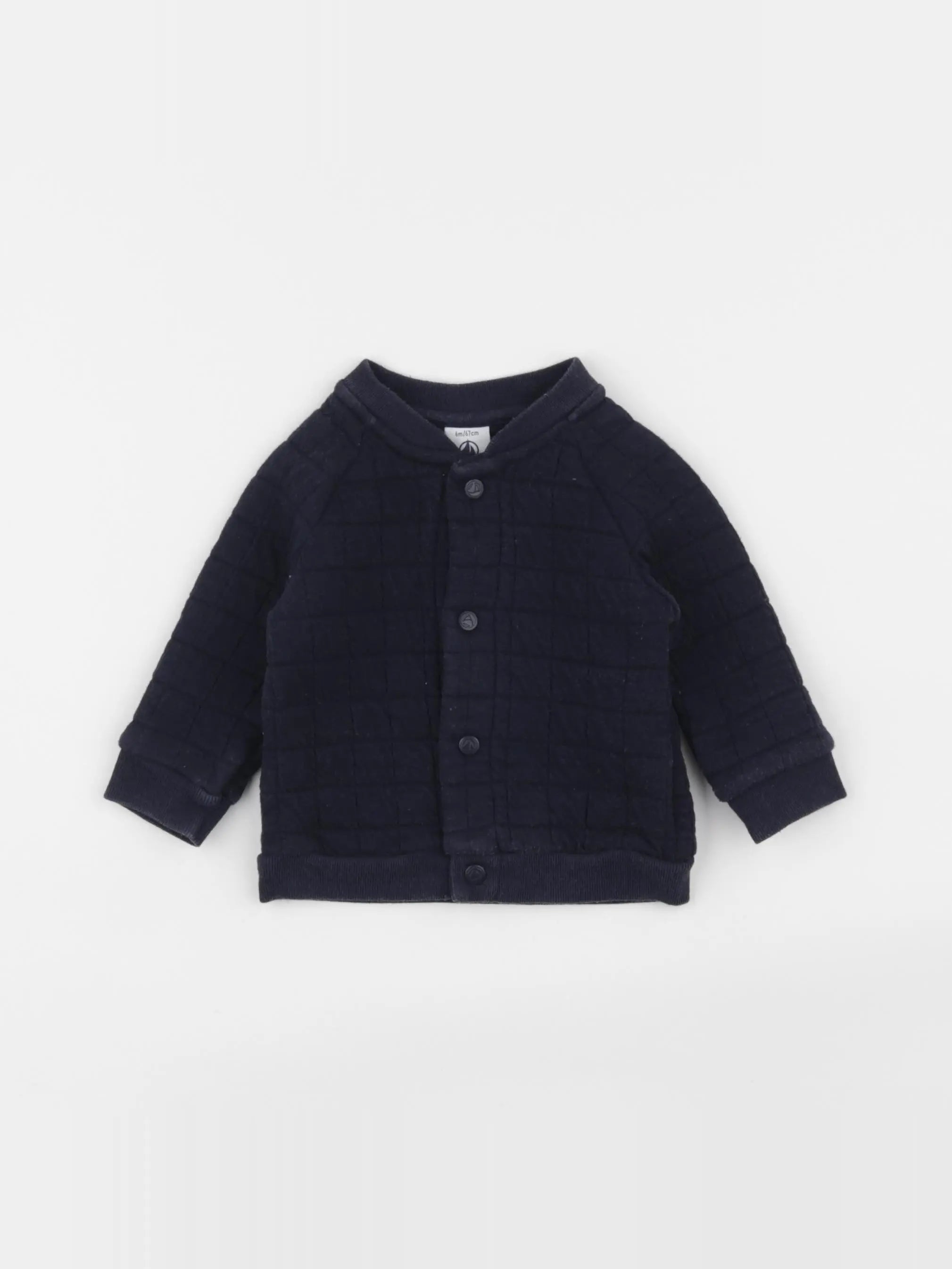 Petit Bateau - sweat bleu - 6 mois