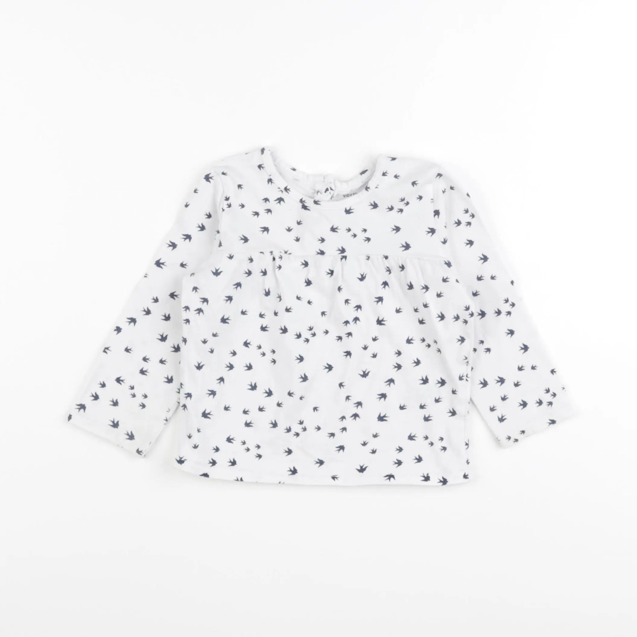 Vertbaudet - tee-shirt blanc, bleu - 18 mois