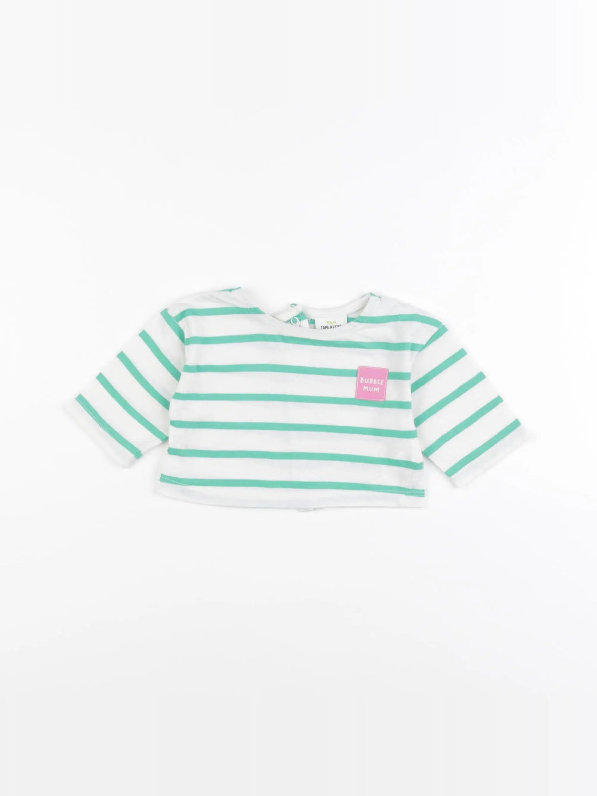 Tape à l'oeil - tee-shirt blanc, vert - 1 mois