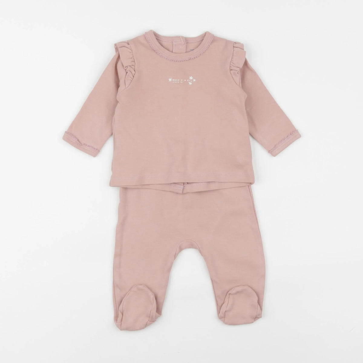 Vertbaudet - pyjama coton rose - 6 mois