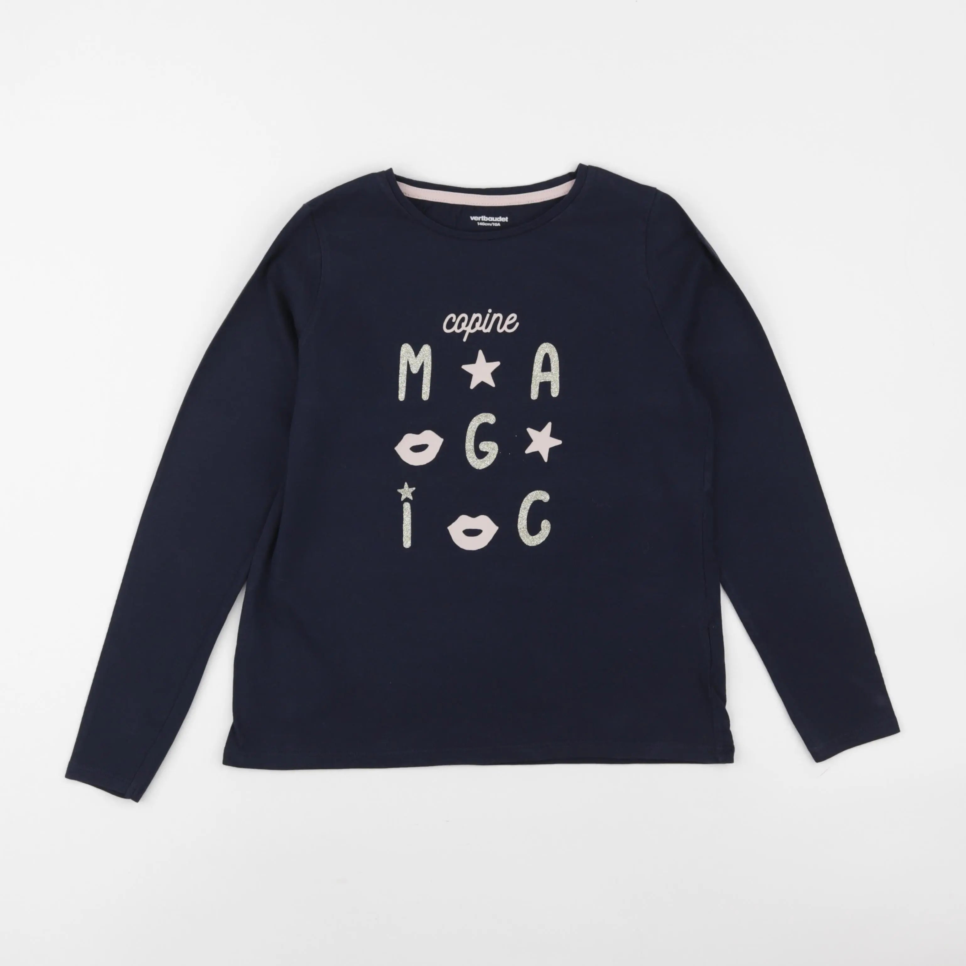 Vertbaudet - tee-shirt bleu - 10 ans