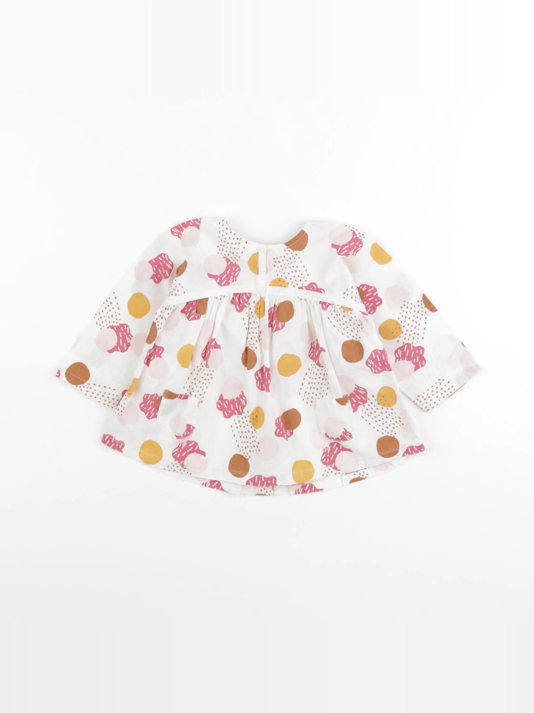 Vertbaudet - blouse blanc, rose - 6 mois