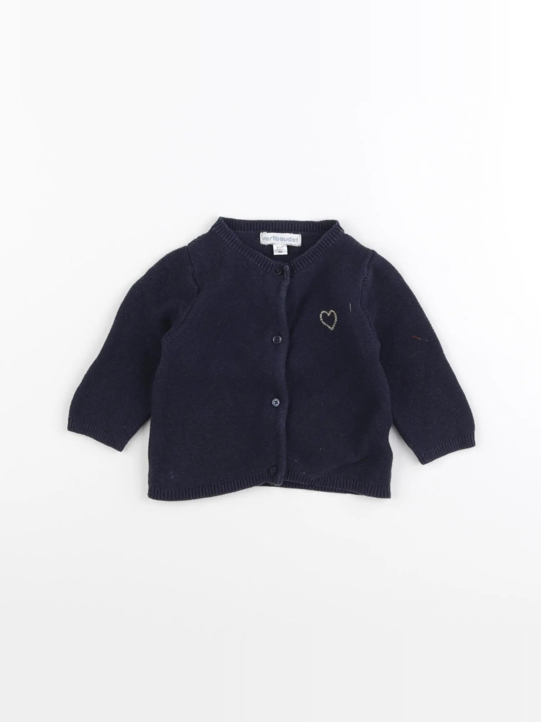 Vertbaudet - gilet bleu - 6 mois
