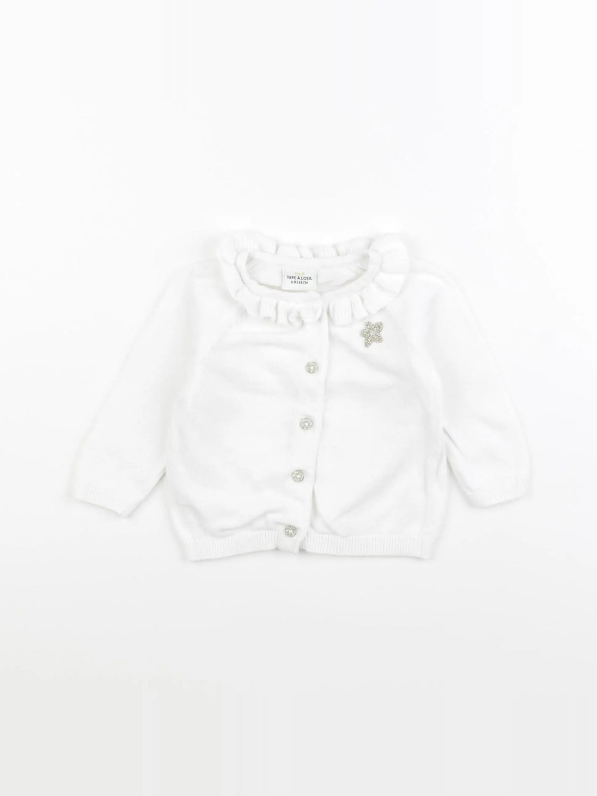 Tape à l'oeil - gilet blanc - 6 mois