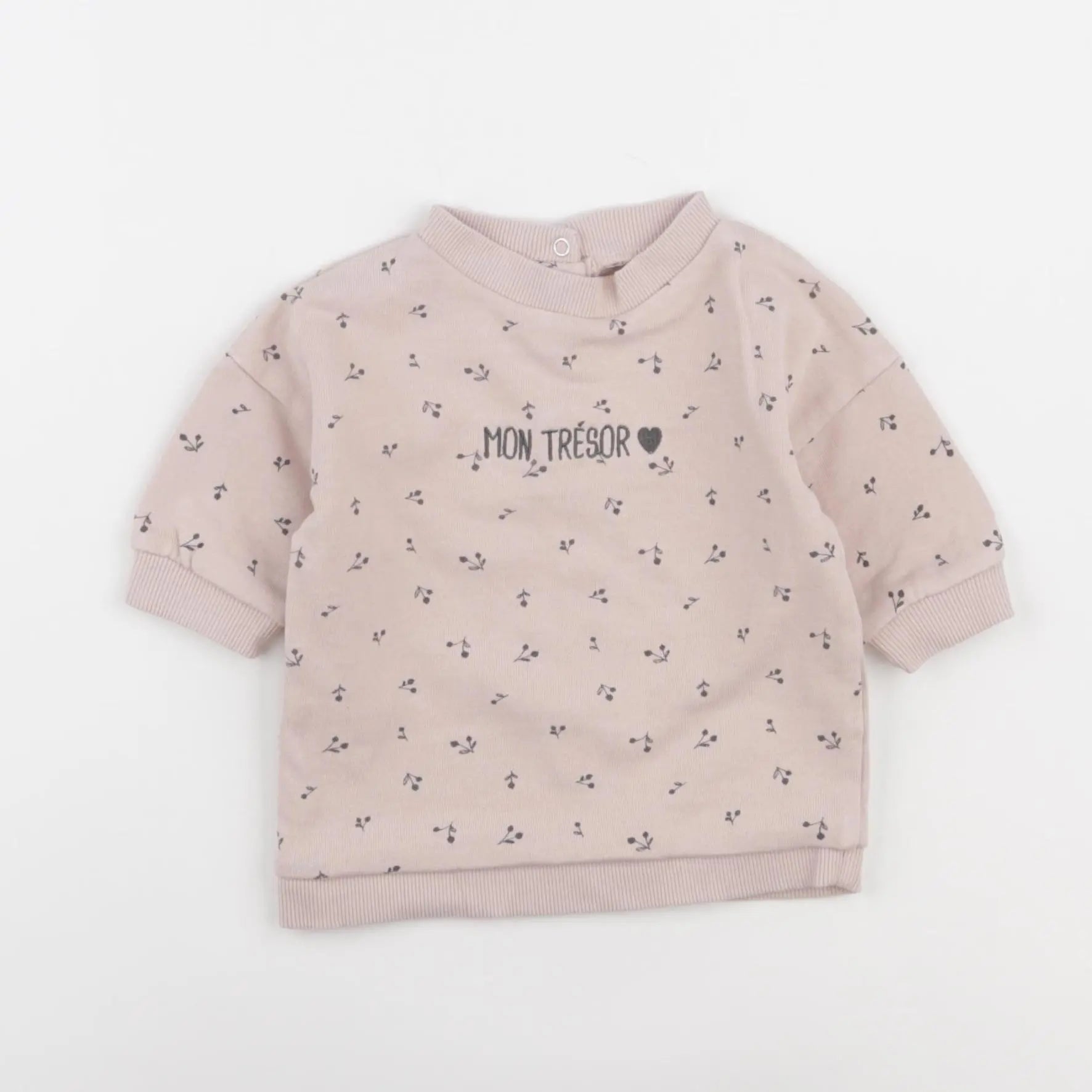 Vertbaudet - sweat rose - 3 mois