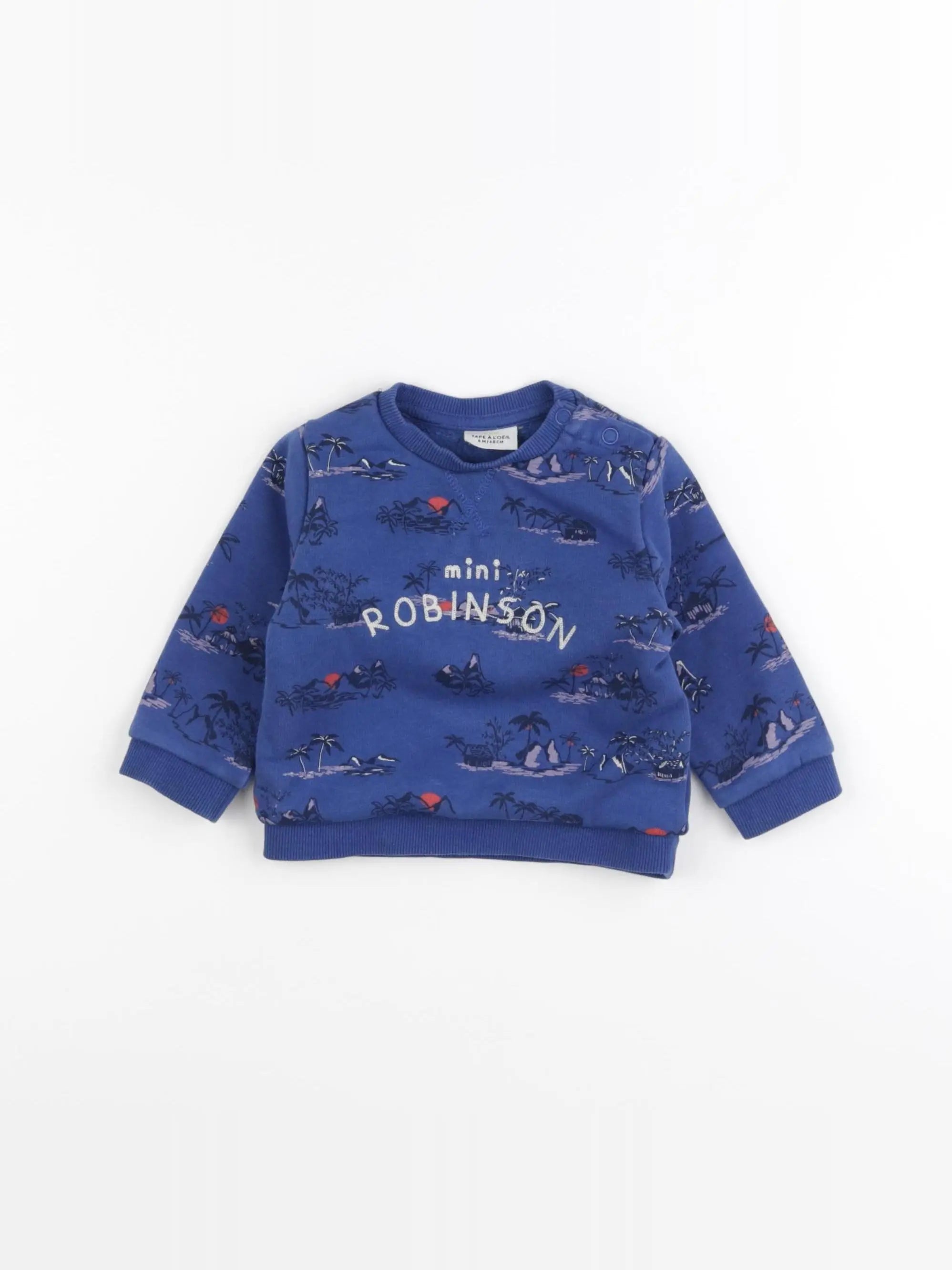 Tape à l'oeil - sweat bleu - 6 mois
