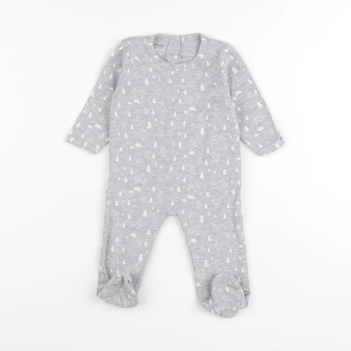 Vertbaudet - pyjama coton gris - 6 mois