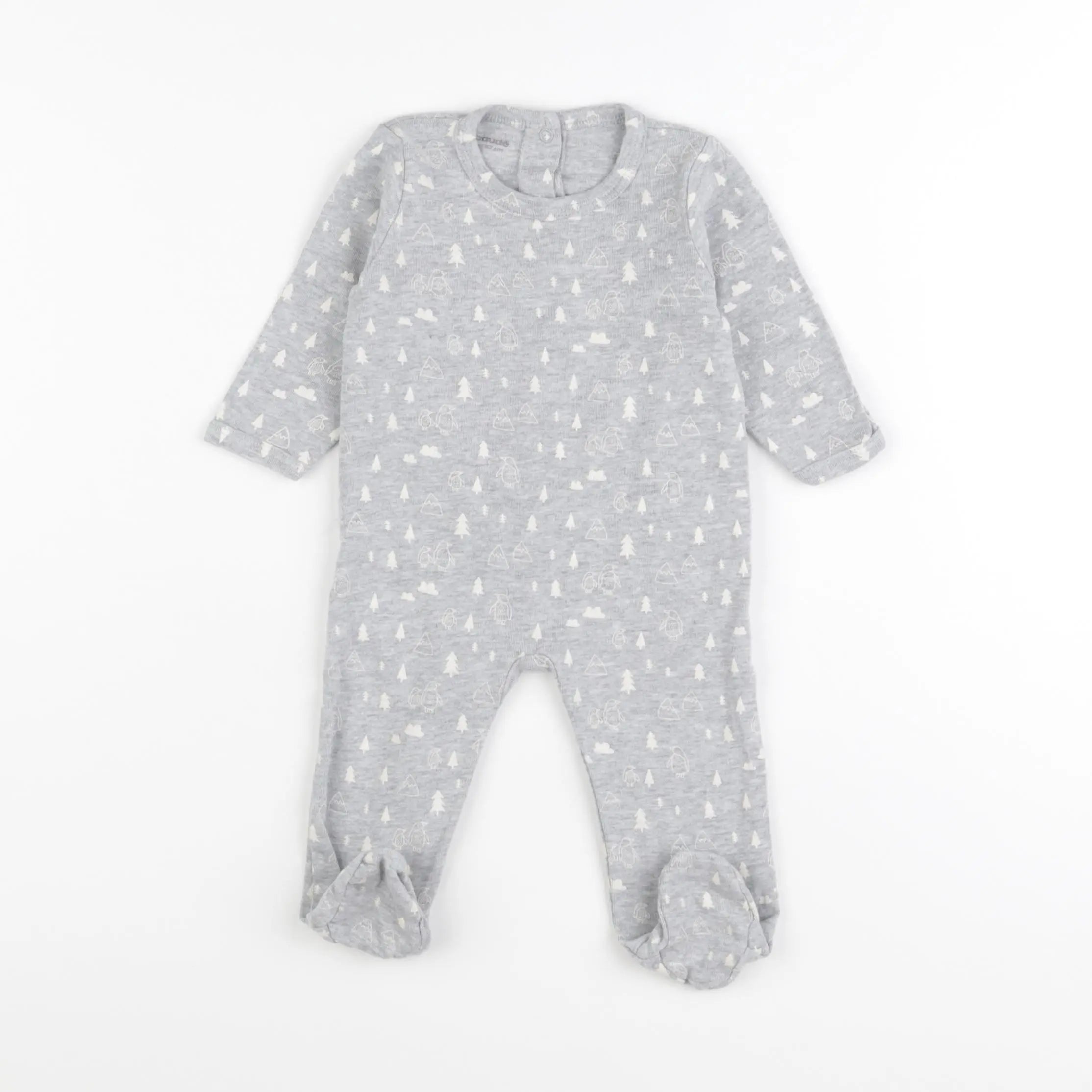 Vertbaudet - pyjama coton gris - 6 mois