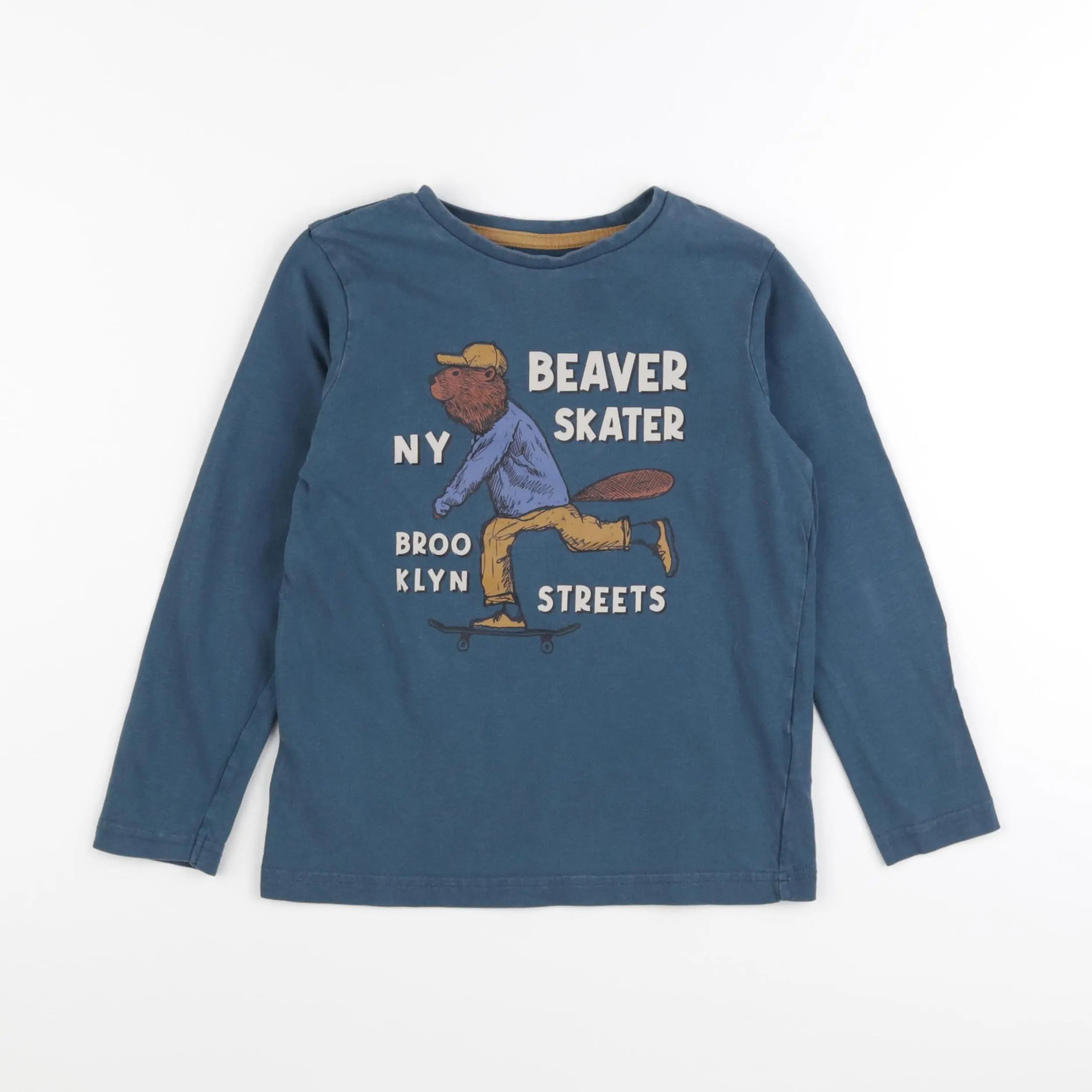 Vertbaudet - tee-shirt bleu - 8 ans