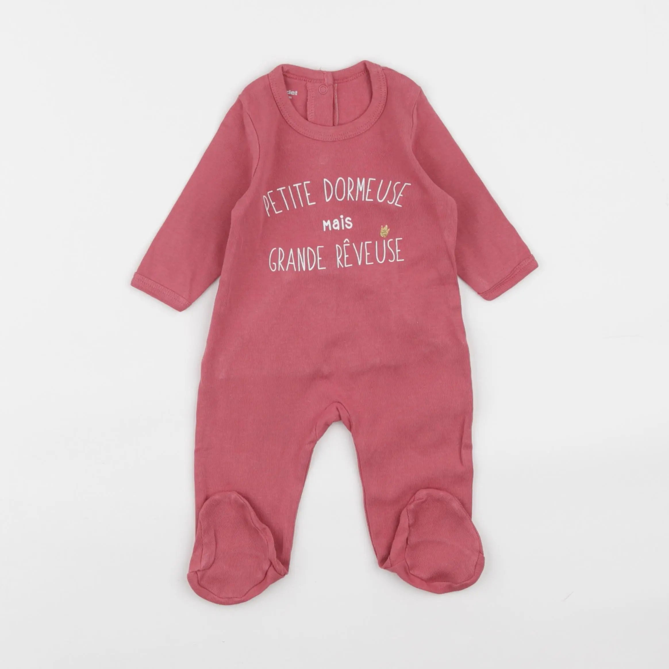 Vertbaudet - pyjama coton rose - 3 mois