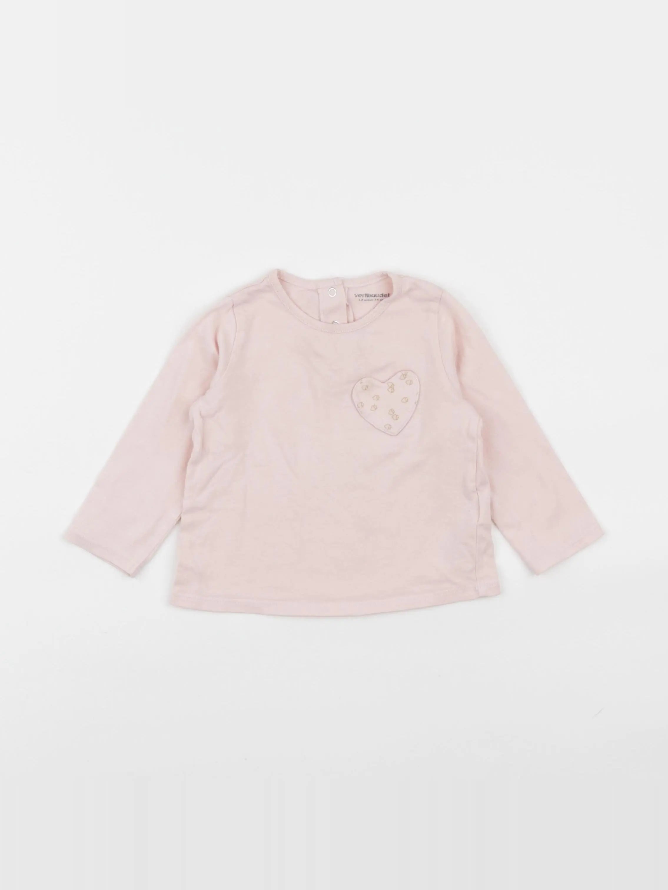 Vertbaudet - tee-shirt rose - 12 mois
