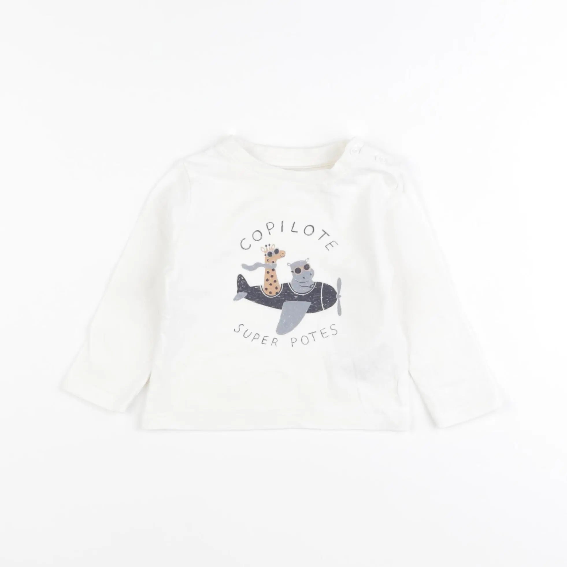 Vertbaudet - tee-shirt blanc - 6 mois