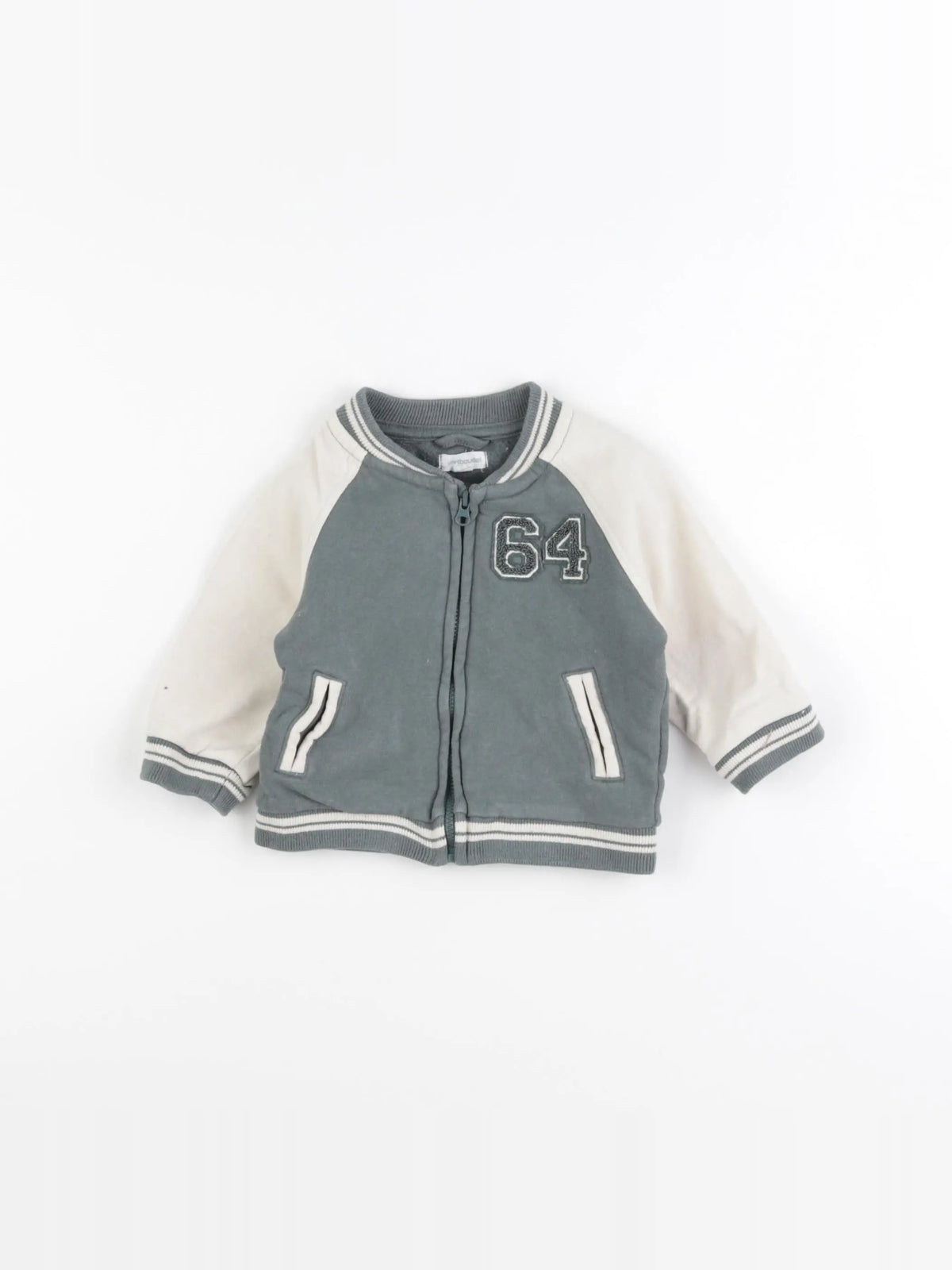 Vertbaudet - sweat vert - 6 mois
