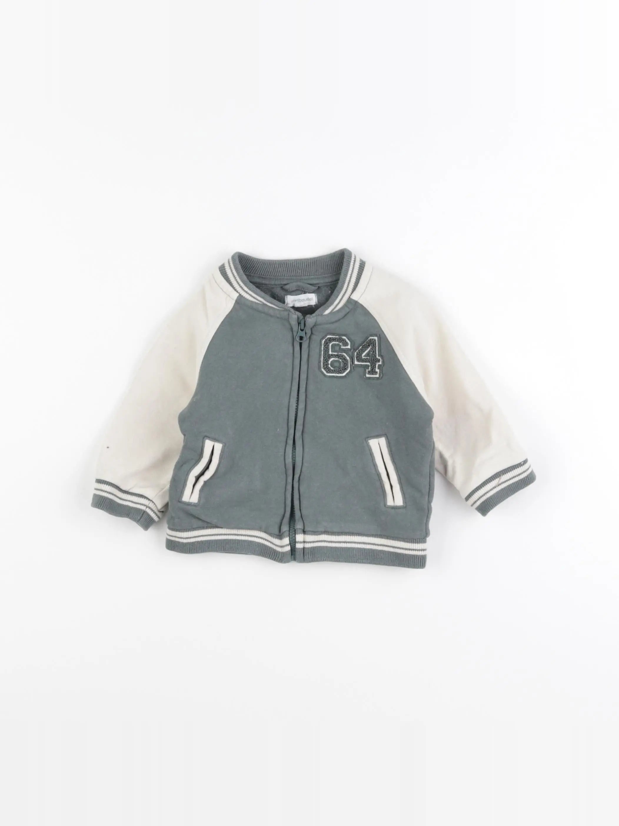 Vertbaudet - sweat vert - 6 mois