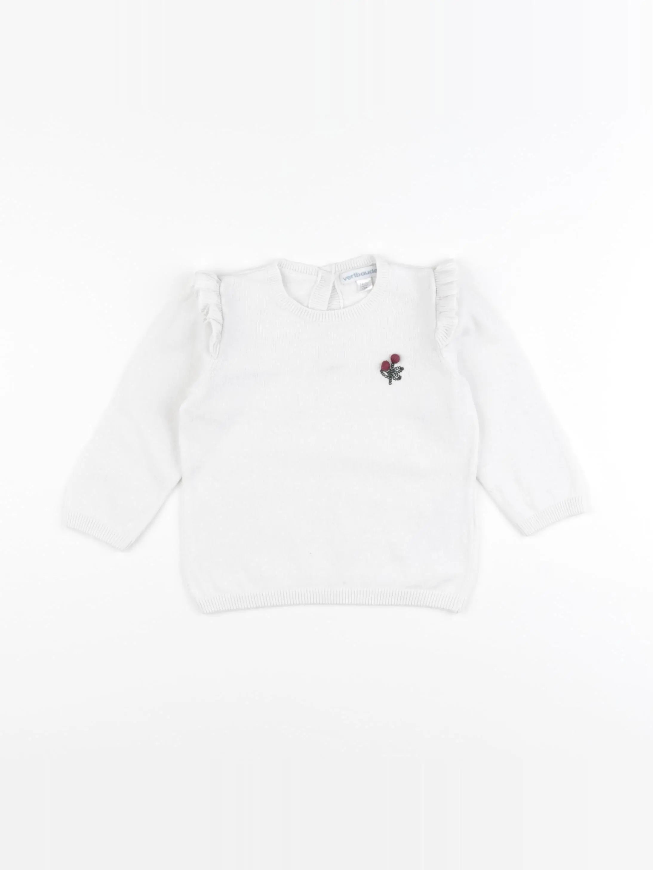 Vertbaudet - pull blanc - 12 mois