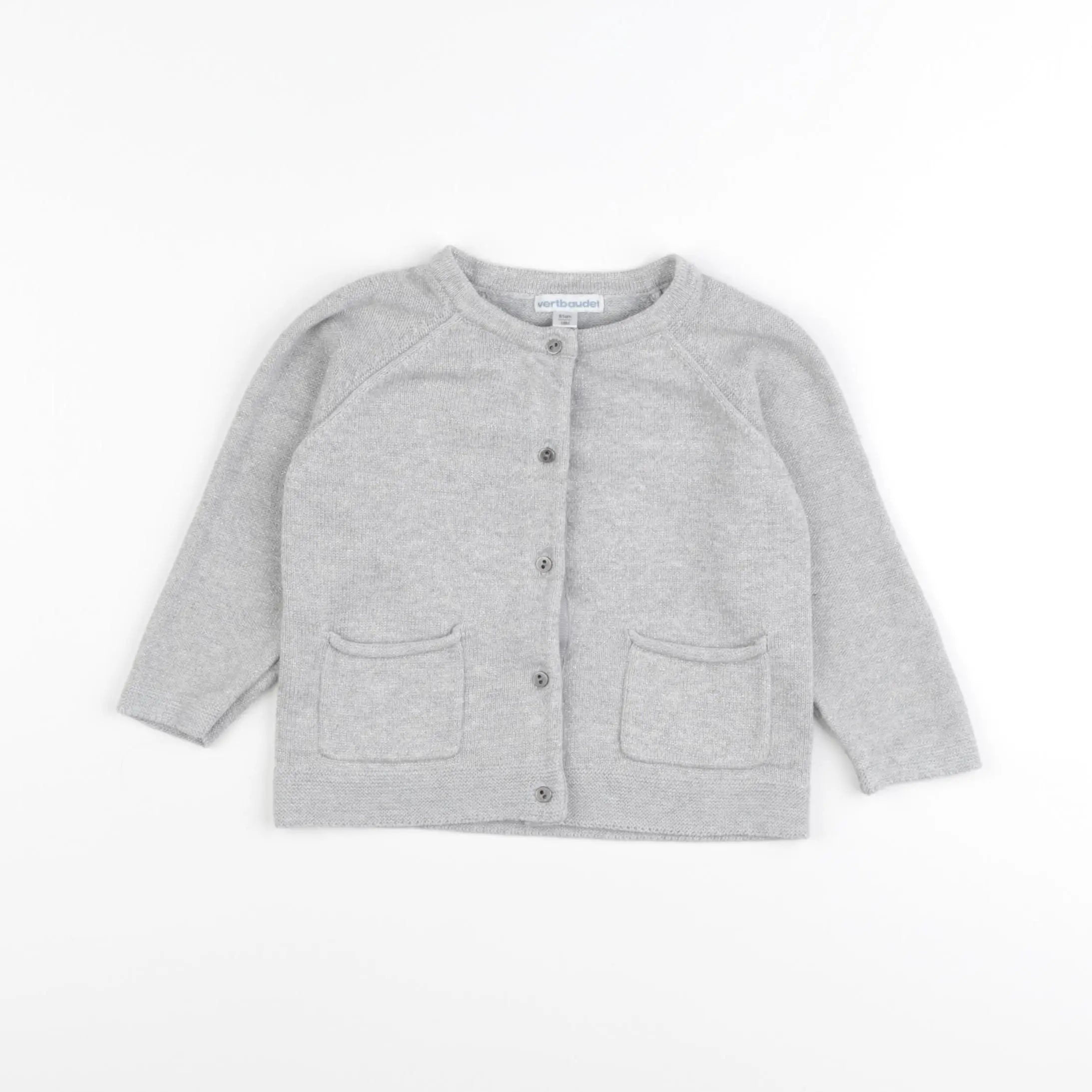 Vertbaudet - gilet gris, argent - 18 mois