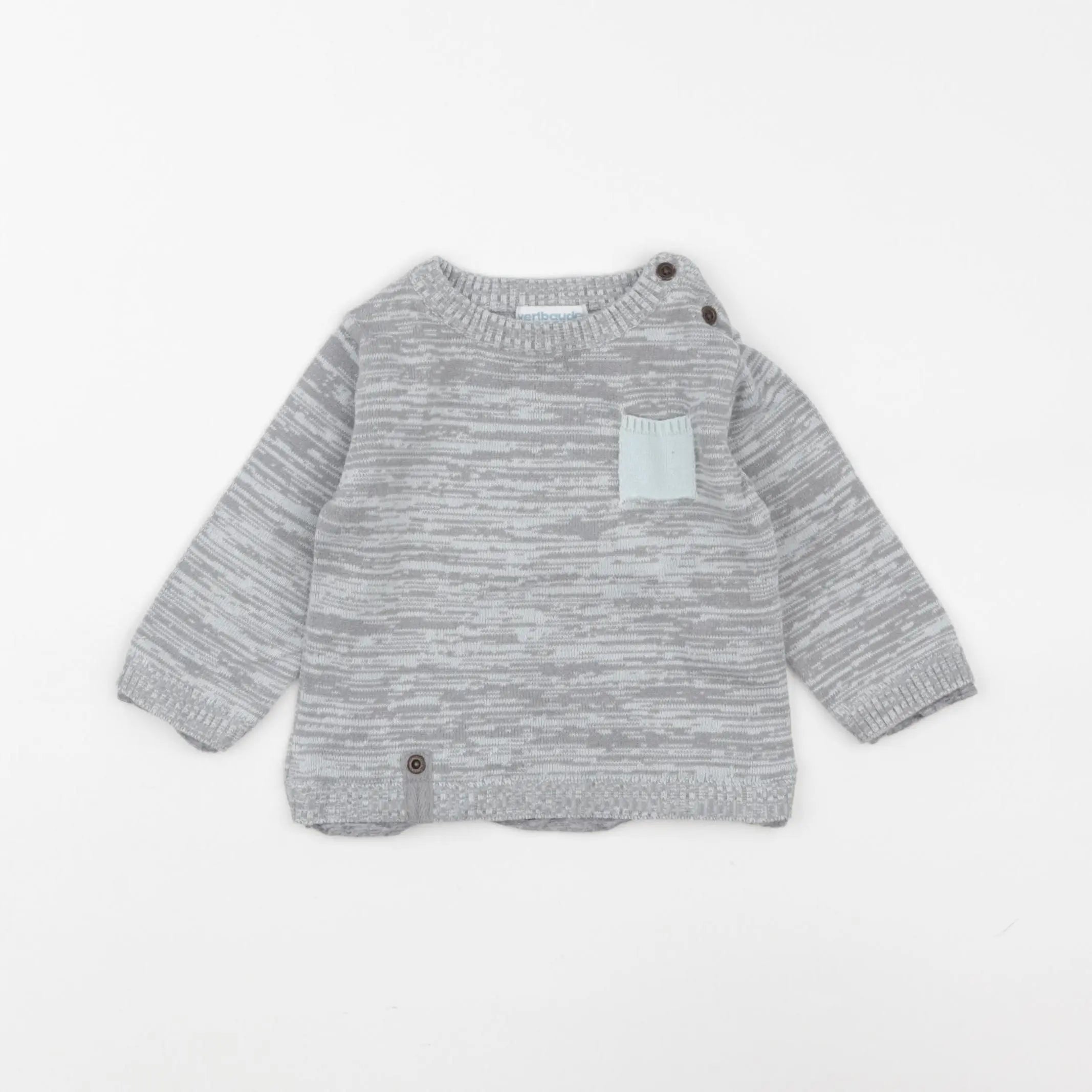 Vertbaudet - pull gris - 6 mois