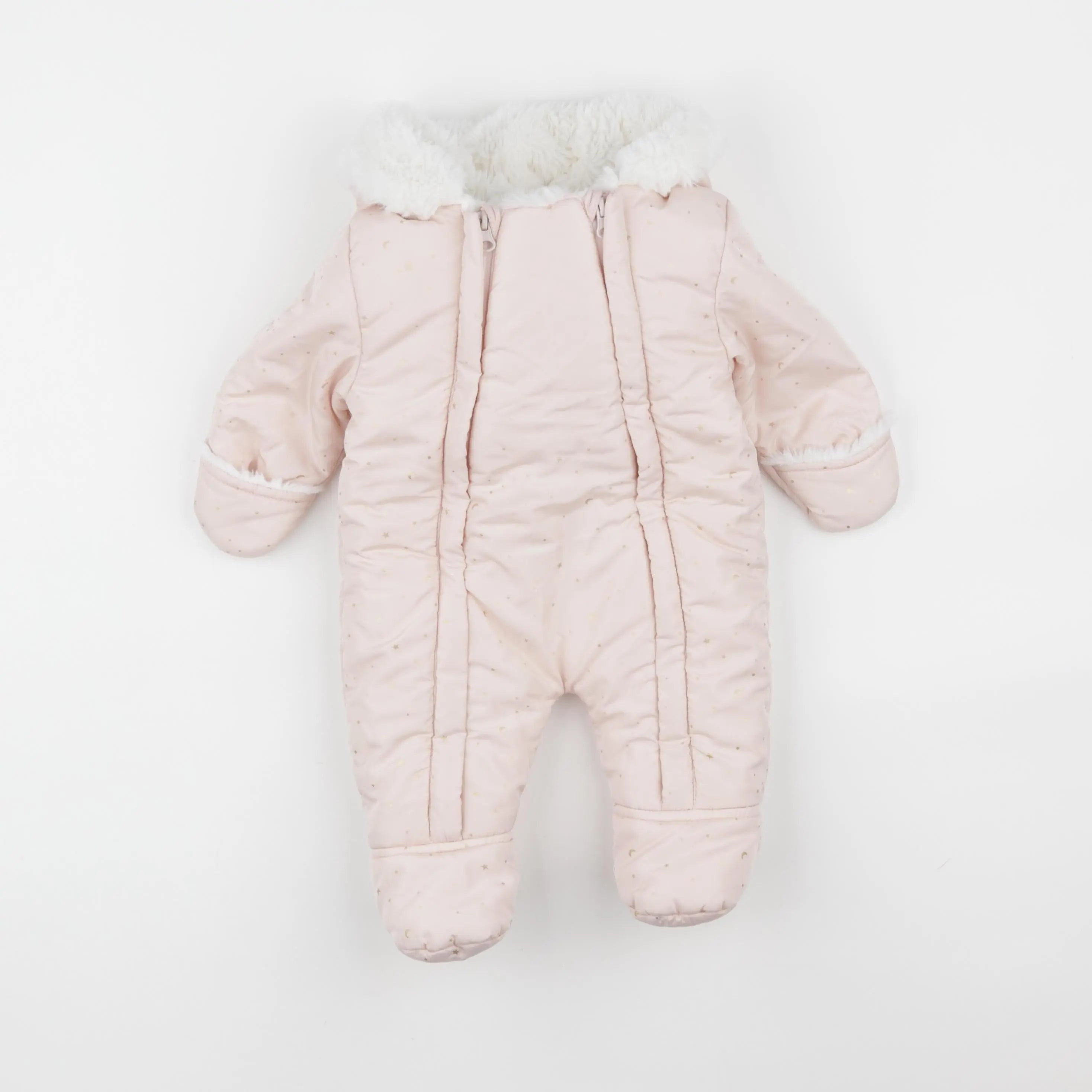 Vertbaudet - combi-pilote rose, or - 3 mois