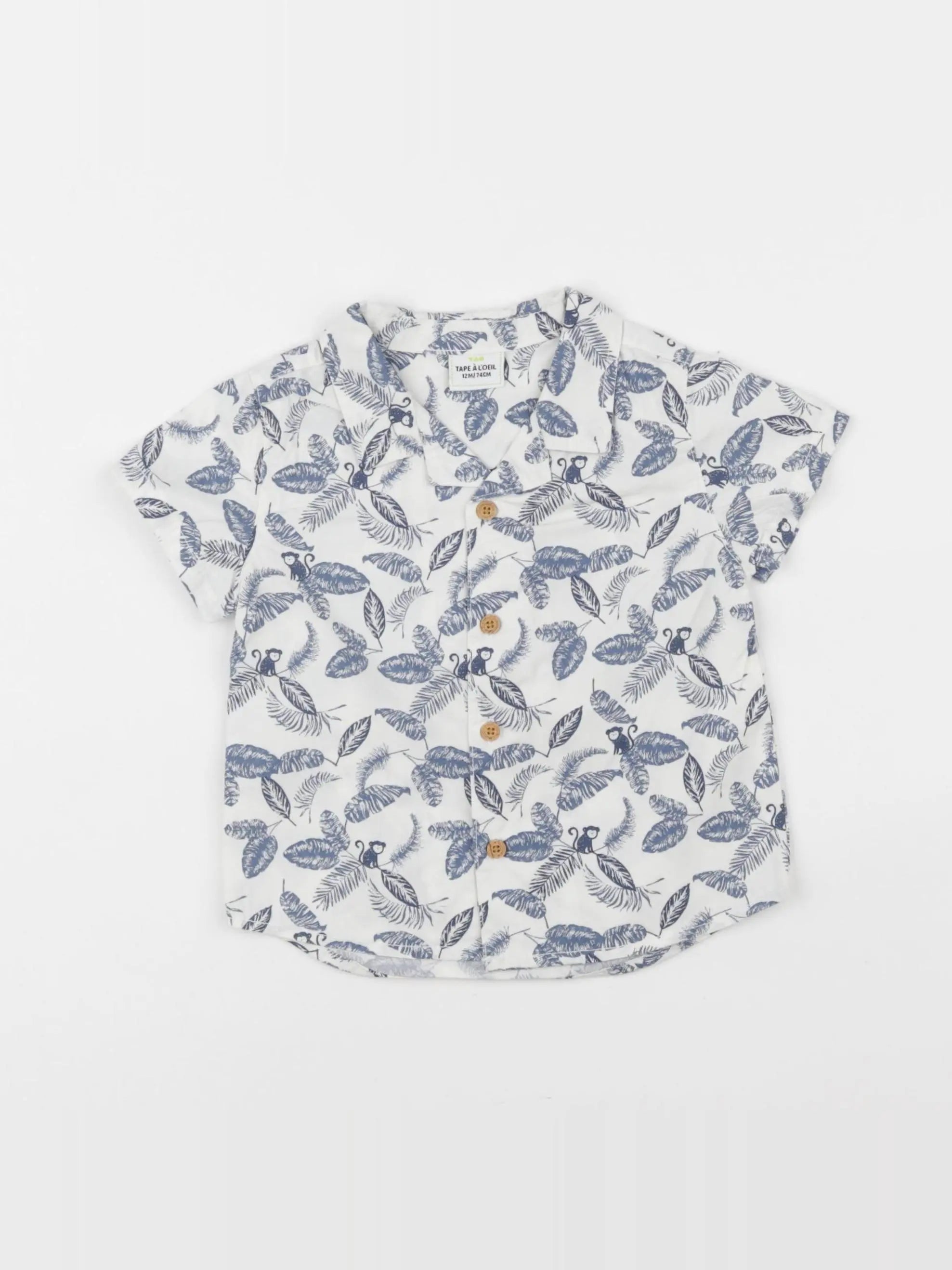 Tape à l'oeil - chemise bleu, blanc - 12 mois