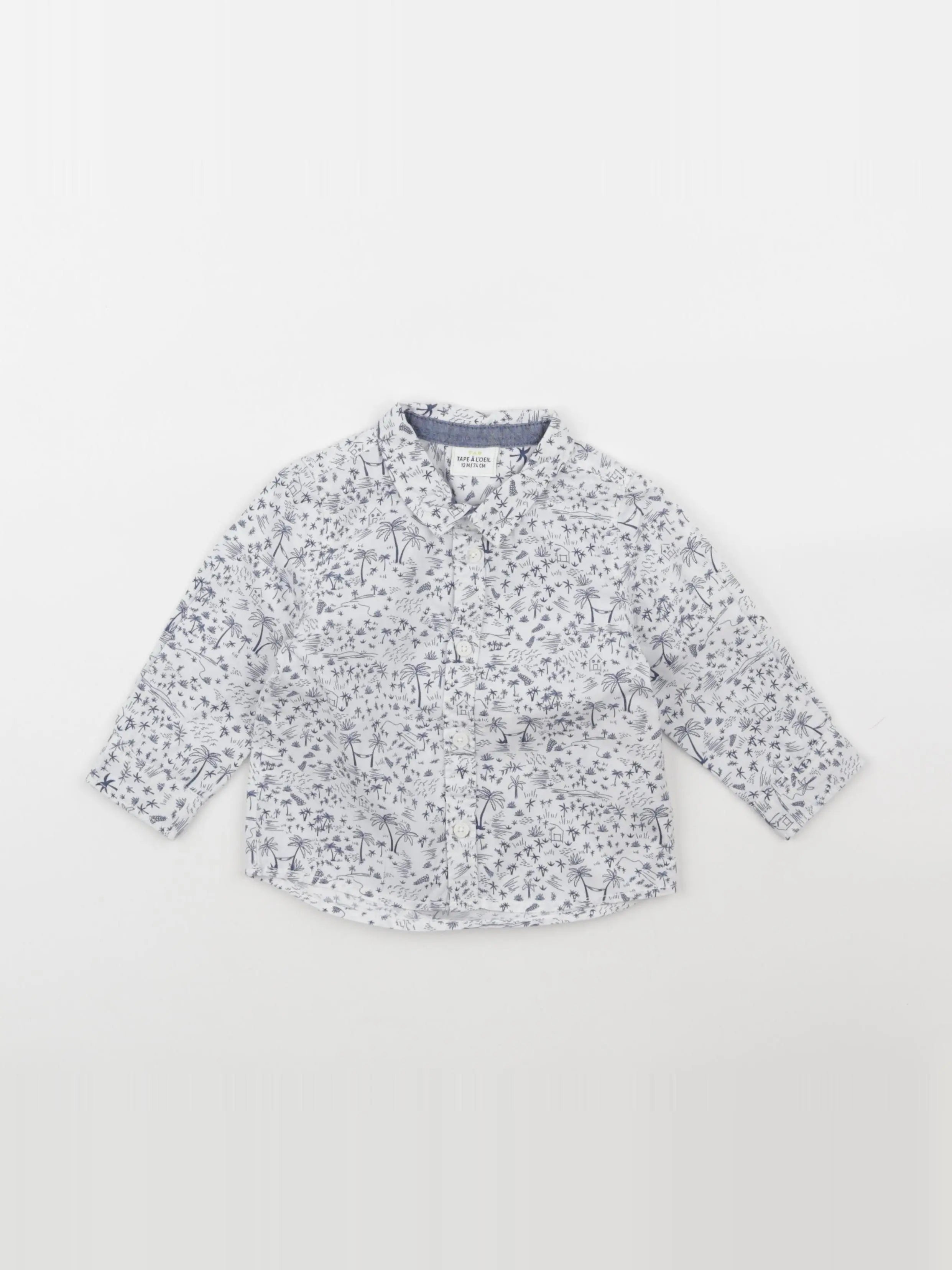 Tape à l'oeil - chemise blanc, bleu - 12 mois