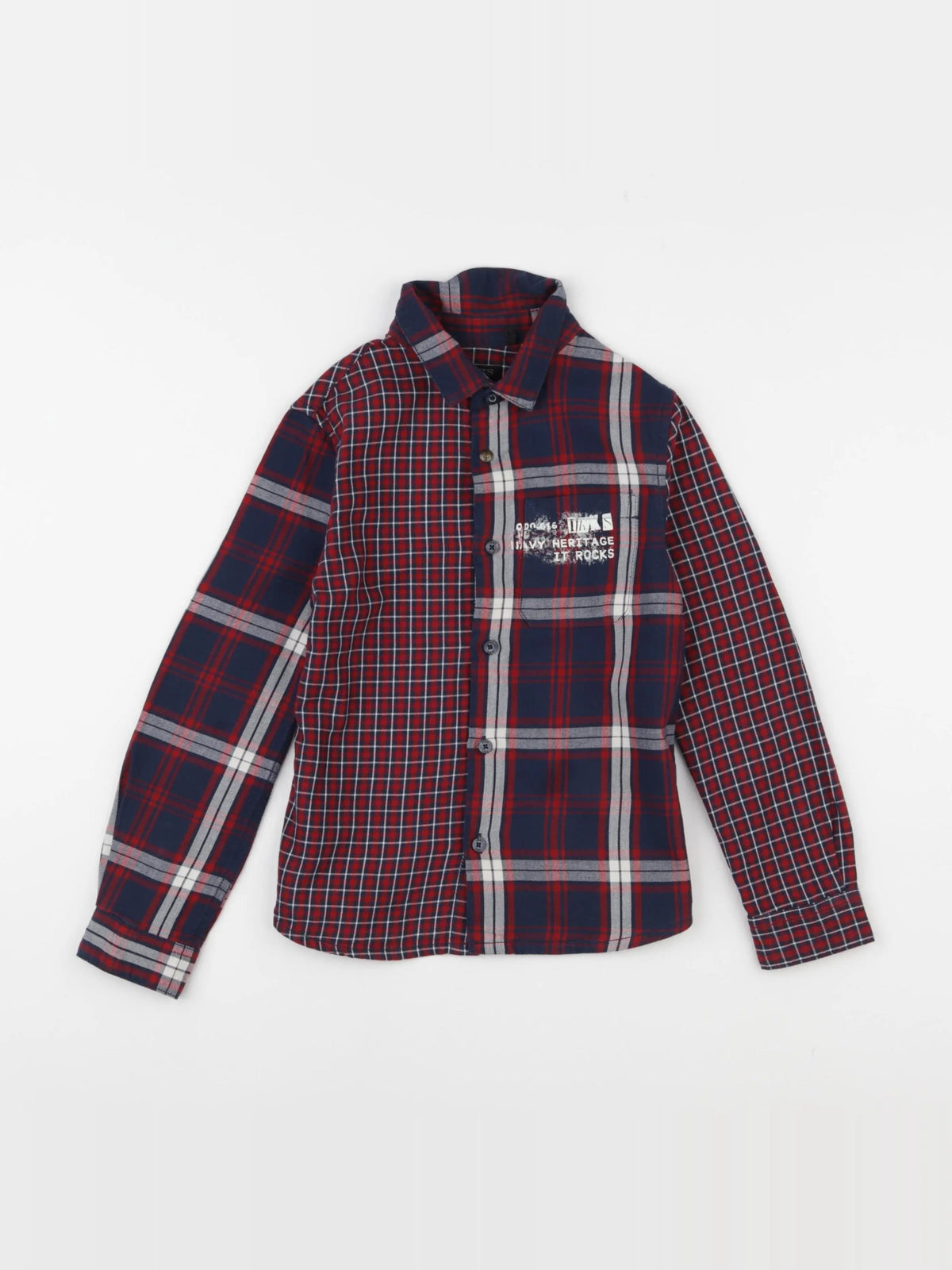IKKS - chemise bleu, rouge - 6 ans