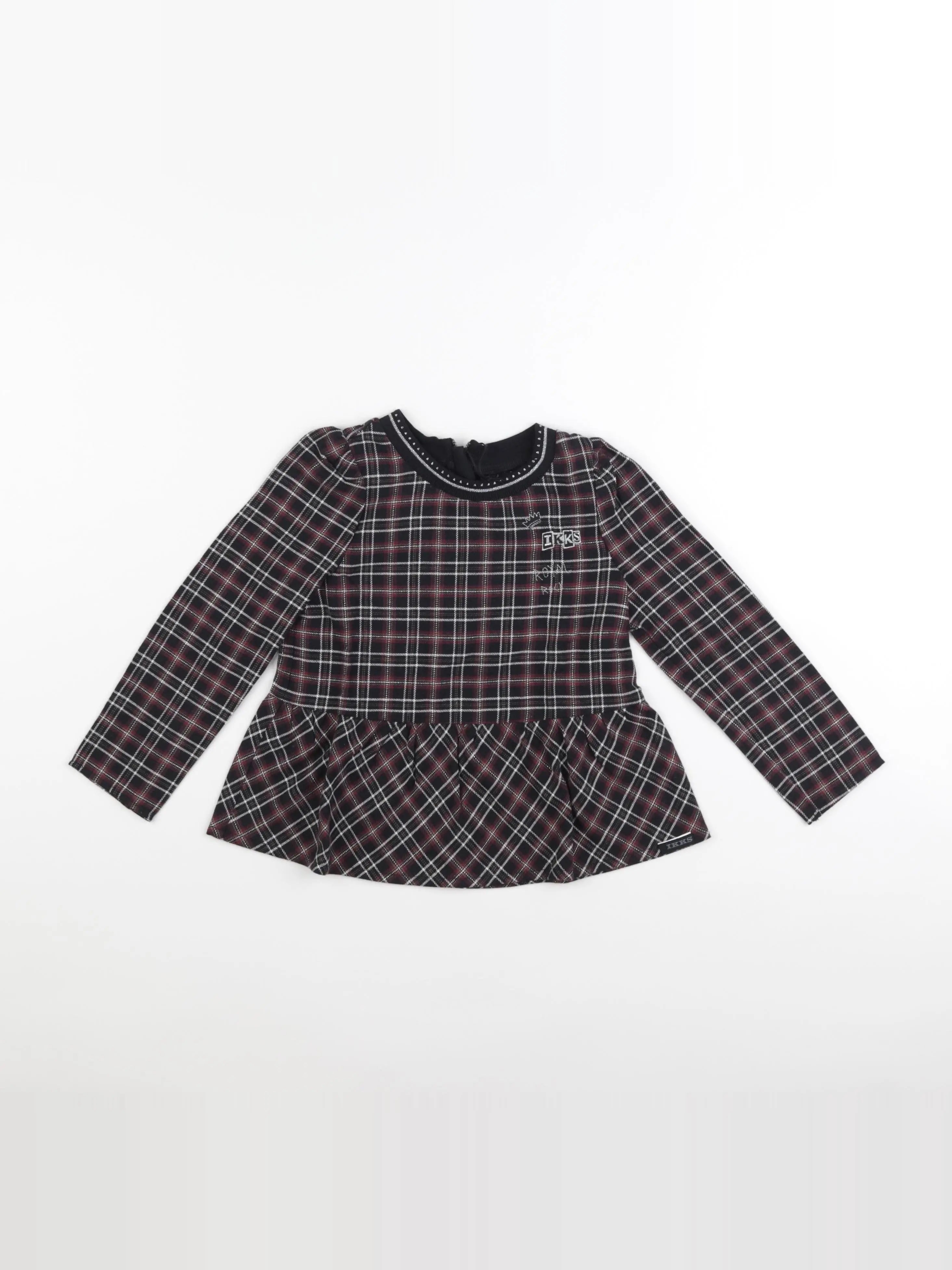 IKKS - blouse violet, noir - 3 ans