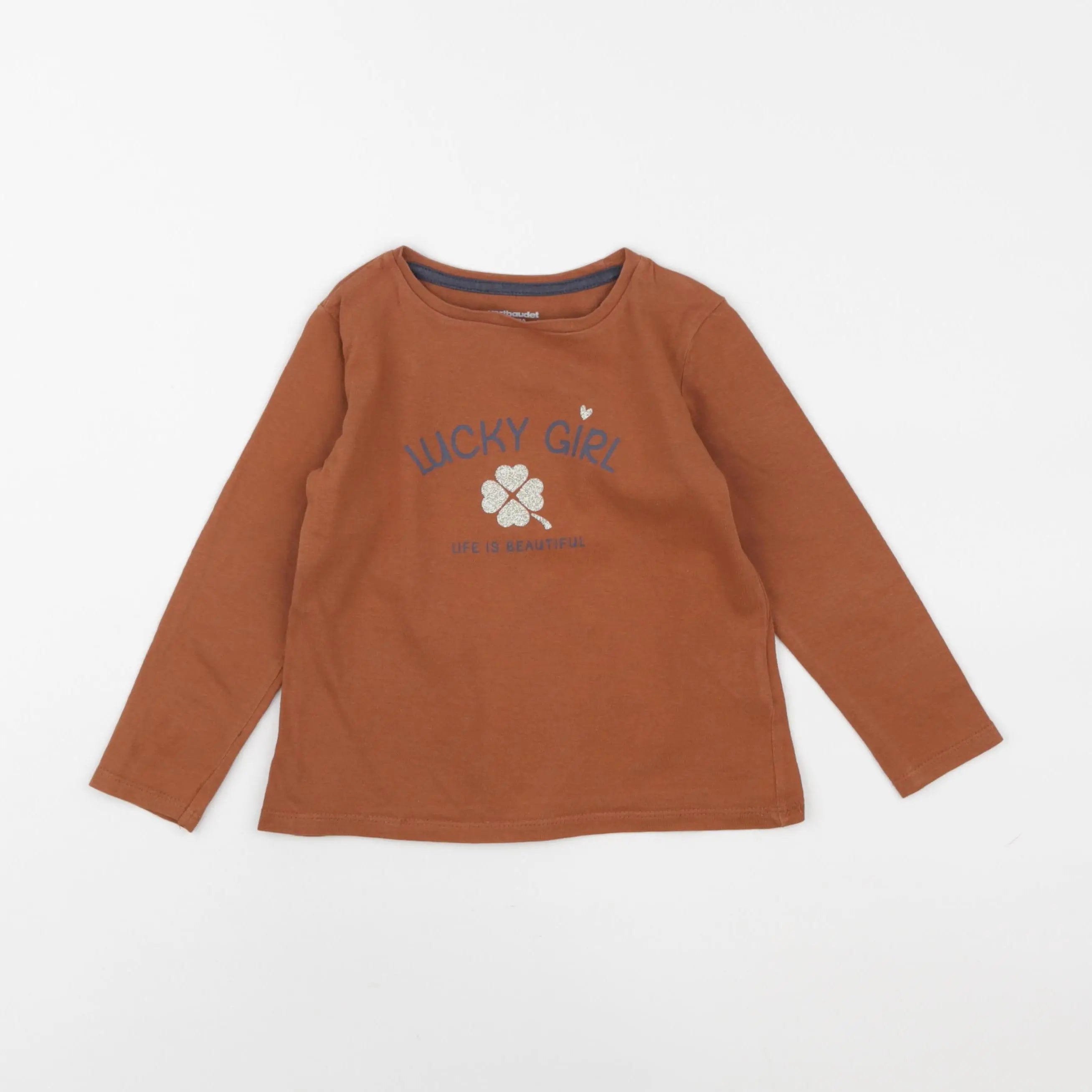 Vertbaudet - tee-shirt marron - 3 ans