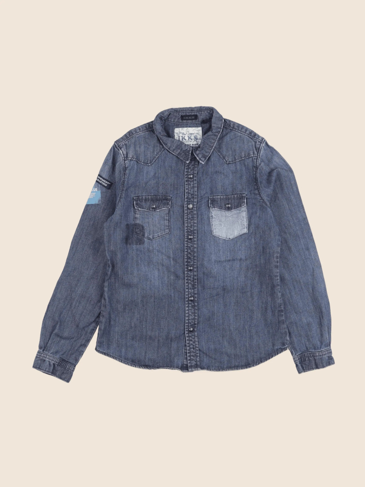 IKKS - chemise imprimé au dos bleu - 10 ans