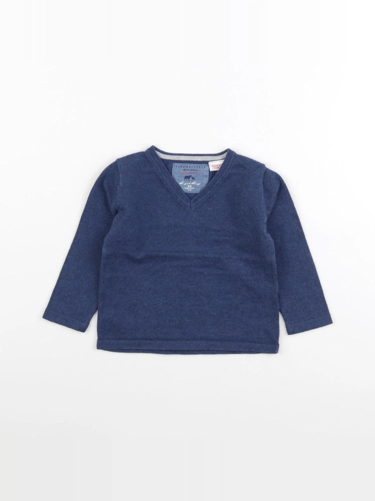 Zara - pull bleu - 6/9 mois